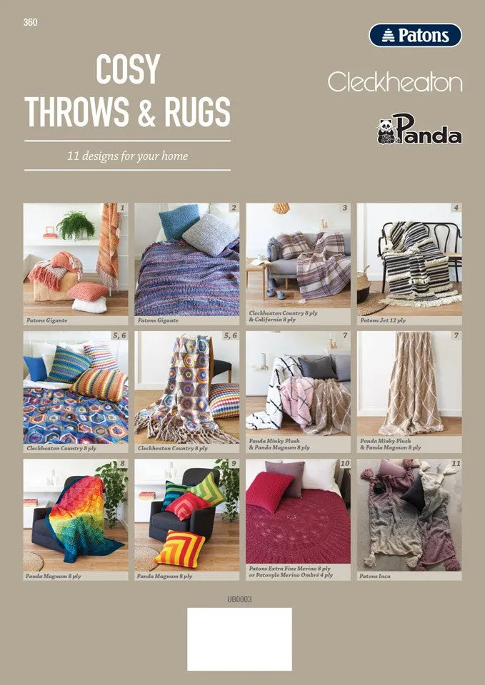360 Cosy Throws & Rugs Pattern Book