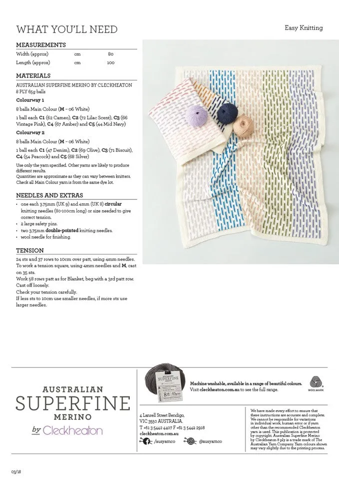 467 Colour Ridge Blanket Leaflet