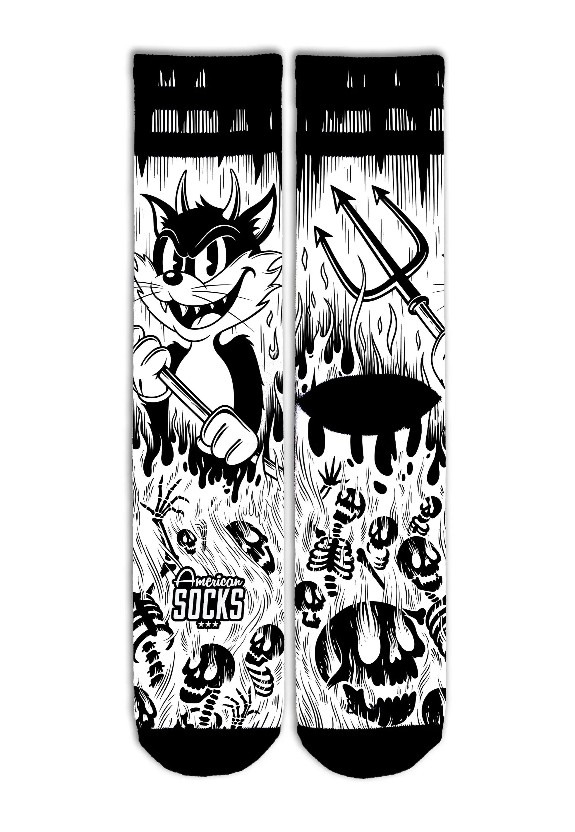 American Socks - Evil Cat Mid High  - Socks