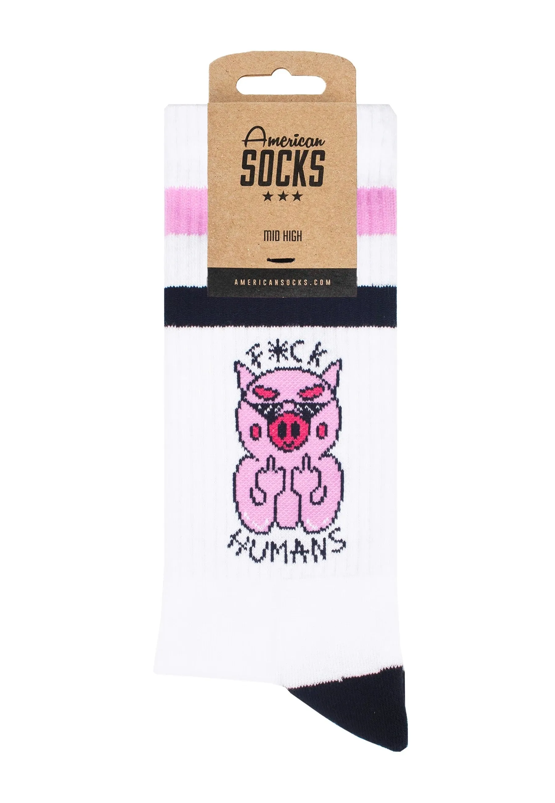 American Socks - F*ck Humans Mid High White - Socks