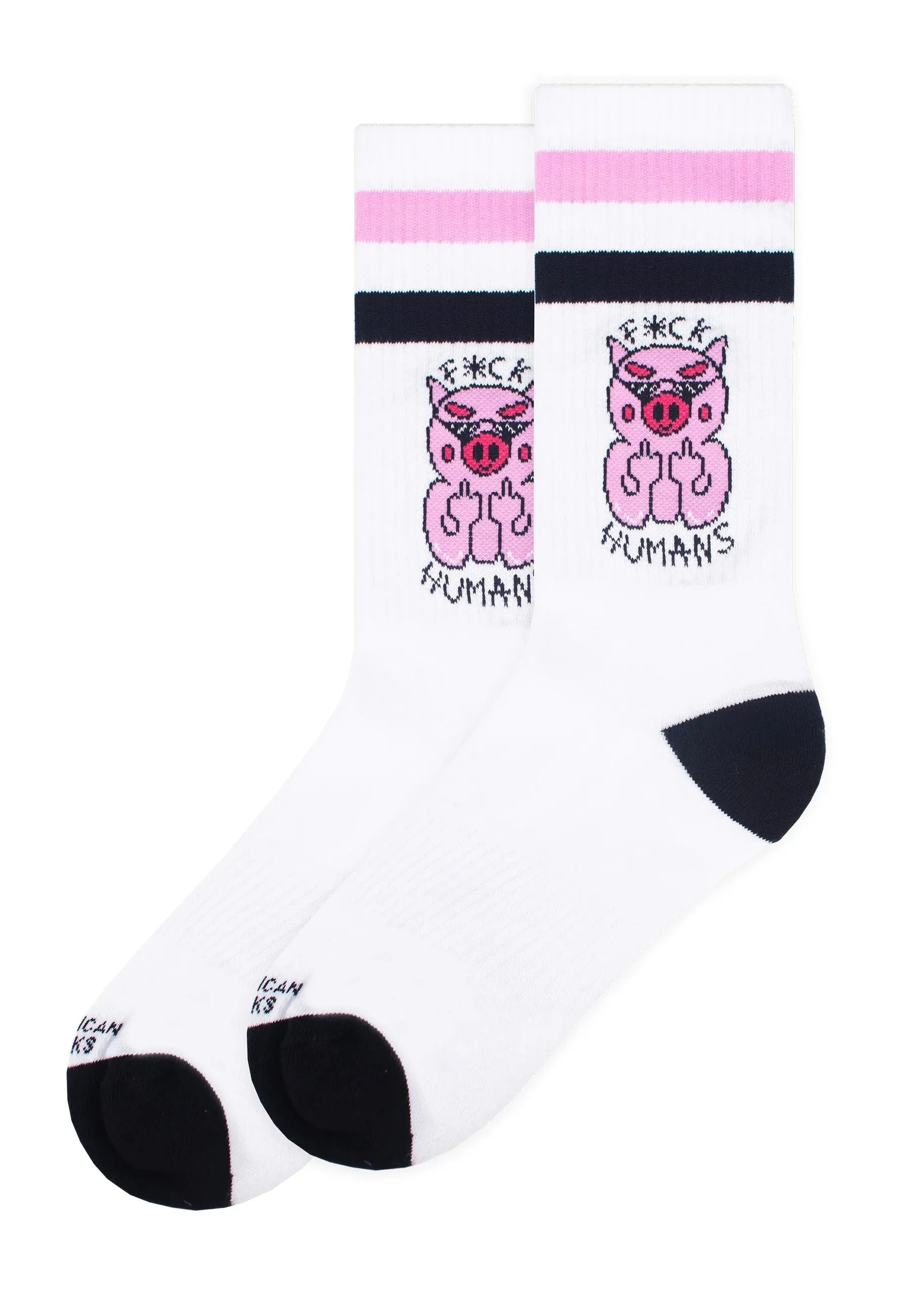 American Socks - F*ck Humans Mid High White - Socks