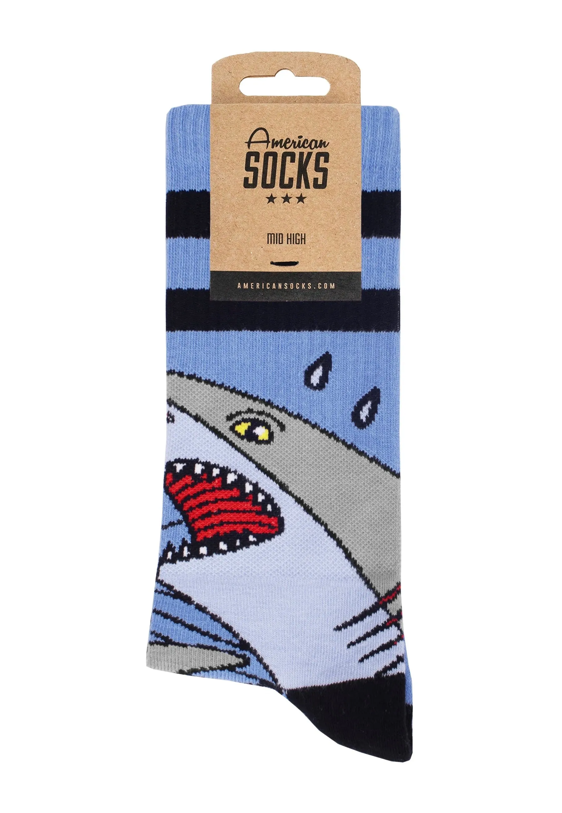 American Socks - Shark Strike Mid High Purple - Socks