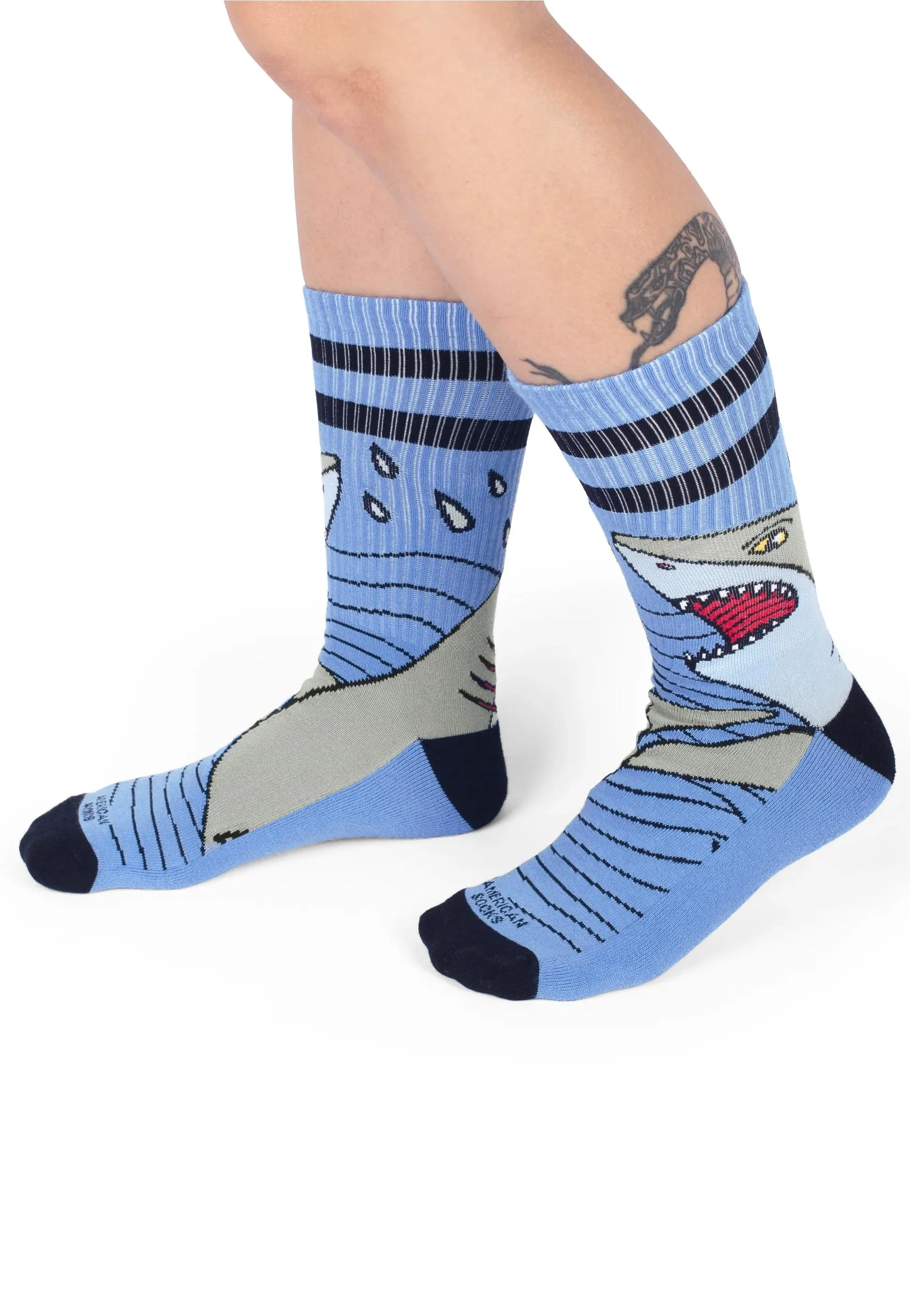 American Socks - Shark Strike Mid High Purple - Socks