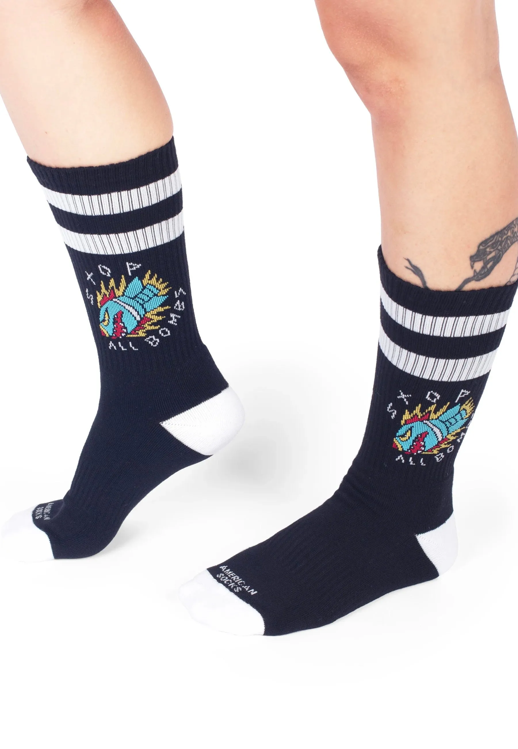 American Socks - Stop All Bombs Mid HighBlack - Socks