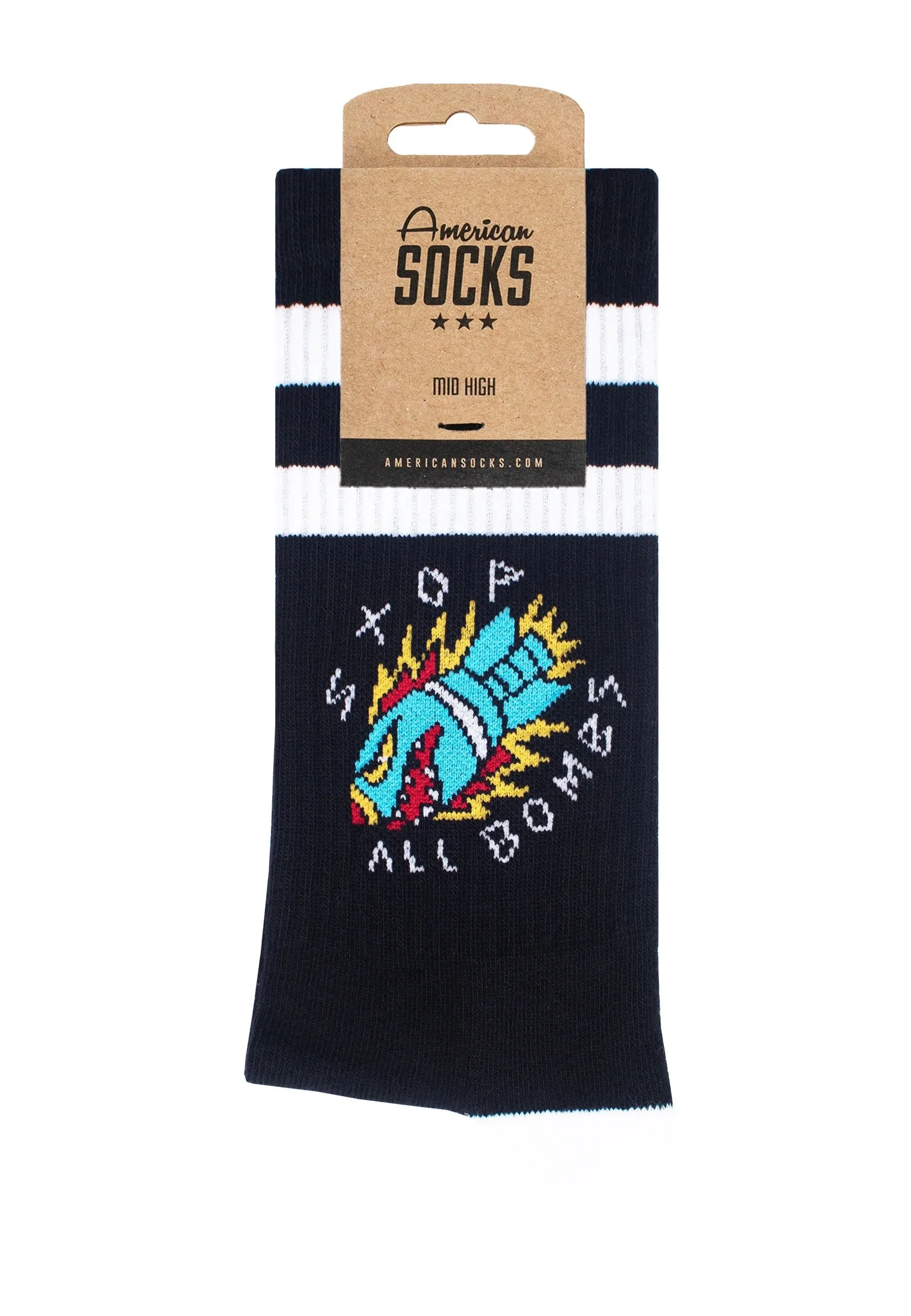 American Socks - Stop All Bombs Mid HighBlack - Socks