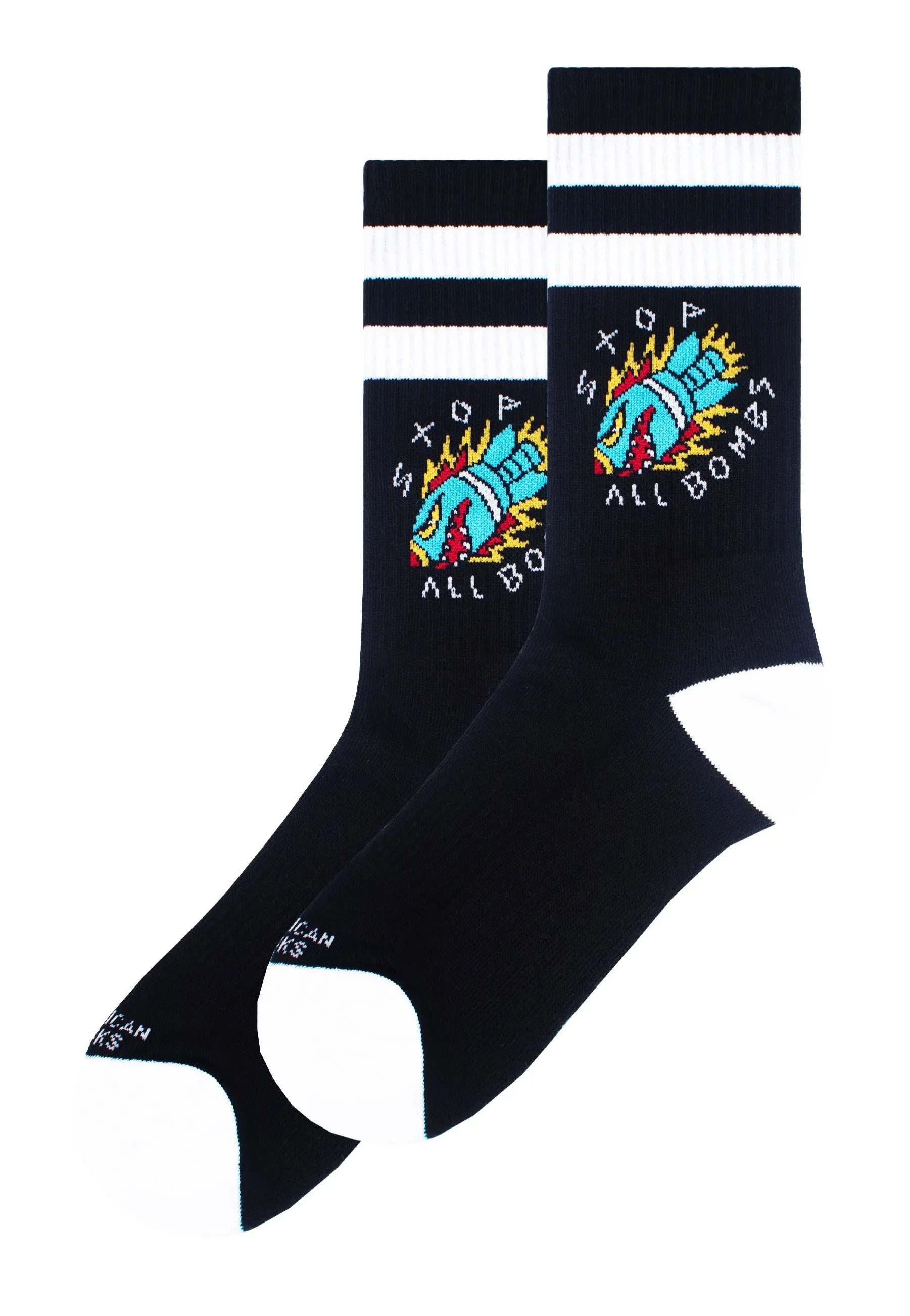 American Socks - Stop All Bombs Mid HighBlack - Socks