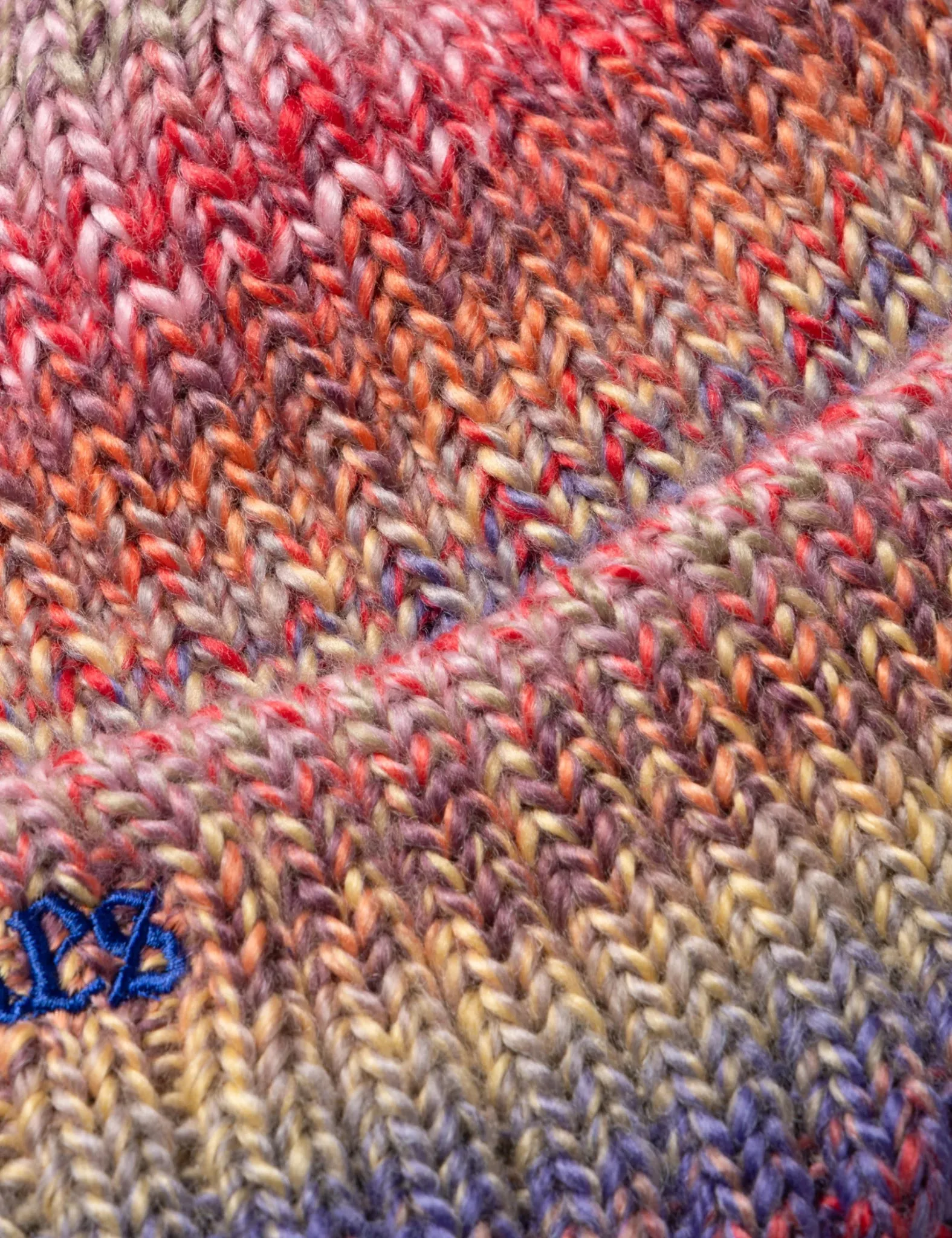 Aries Rib Knit Space Dye Beanie - Red