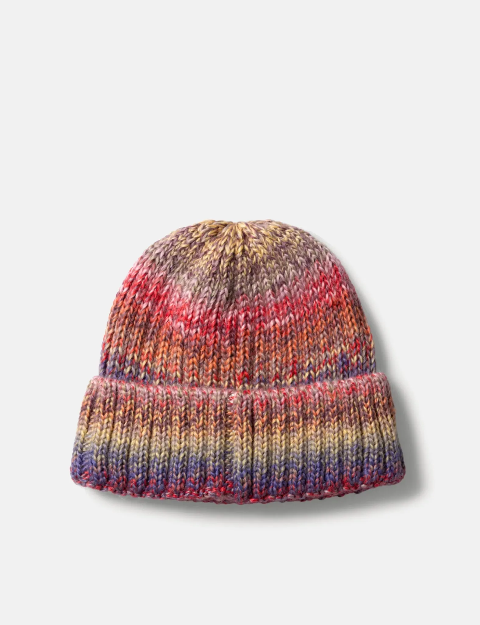 Aries Rib Knit Space Dye Beanie - Red