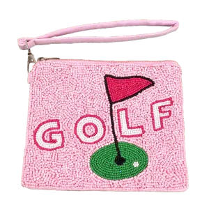 Best of Golf Beadie Wristlet - Pink Flag