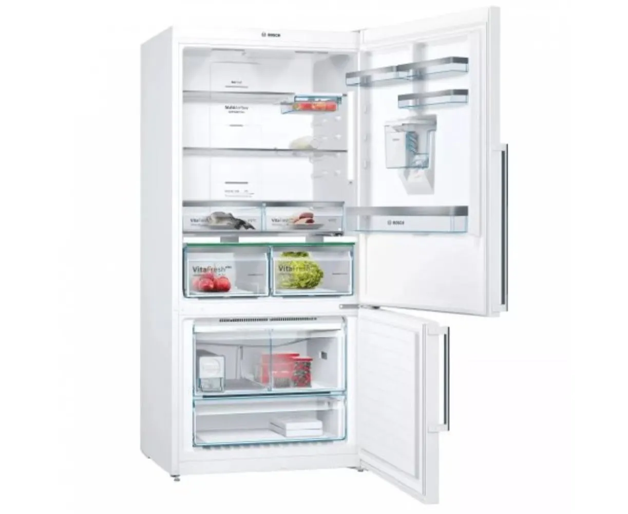 Bosch Bottom Refrigerator with Freezer A  , 684Lit, 186*86Cm, Anti Fingerprint, White