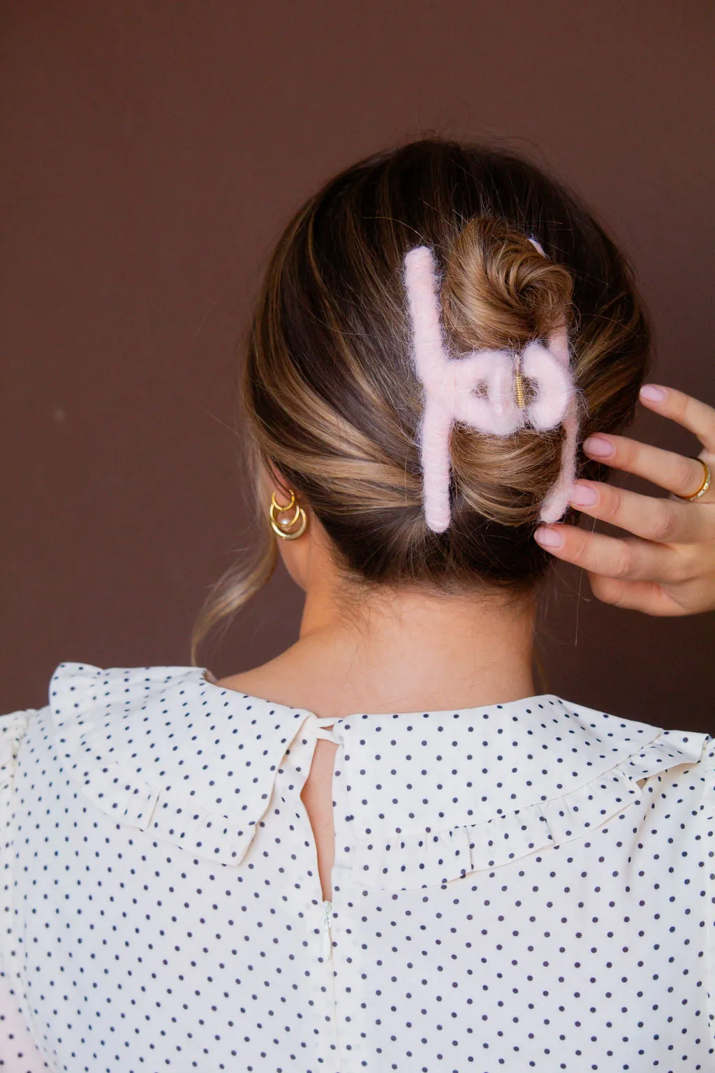 Bubblegum Pink Knit Claw Clip Andi