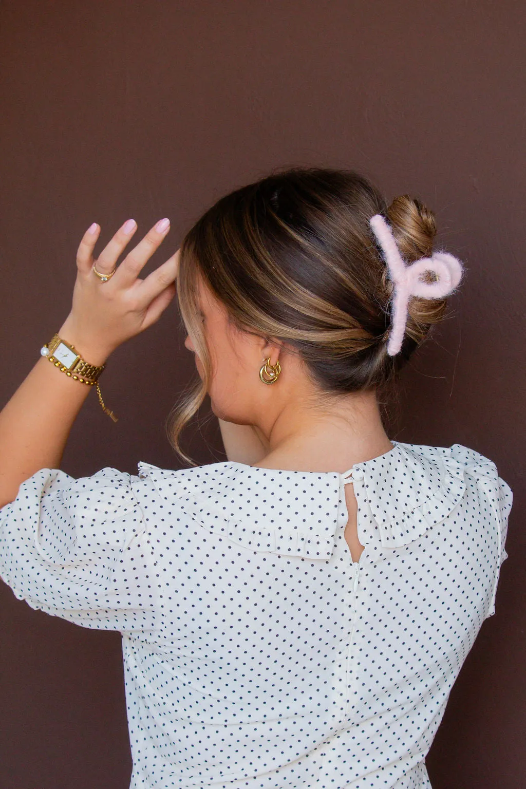 Bubblegum Pink Knit Claw Clip Andi