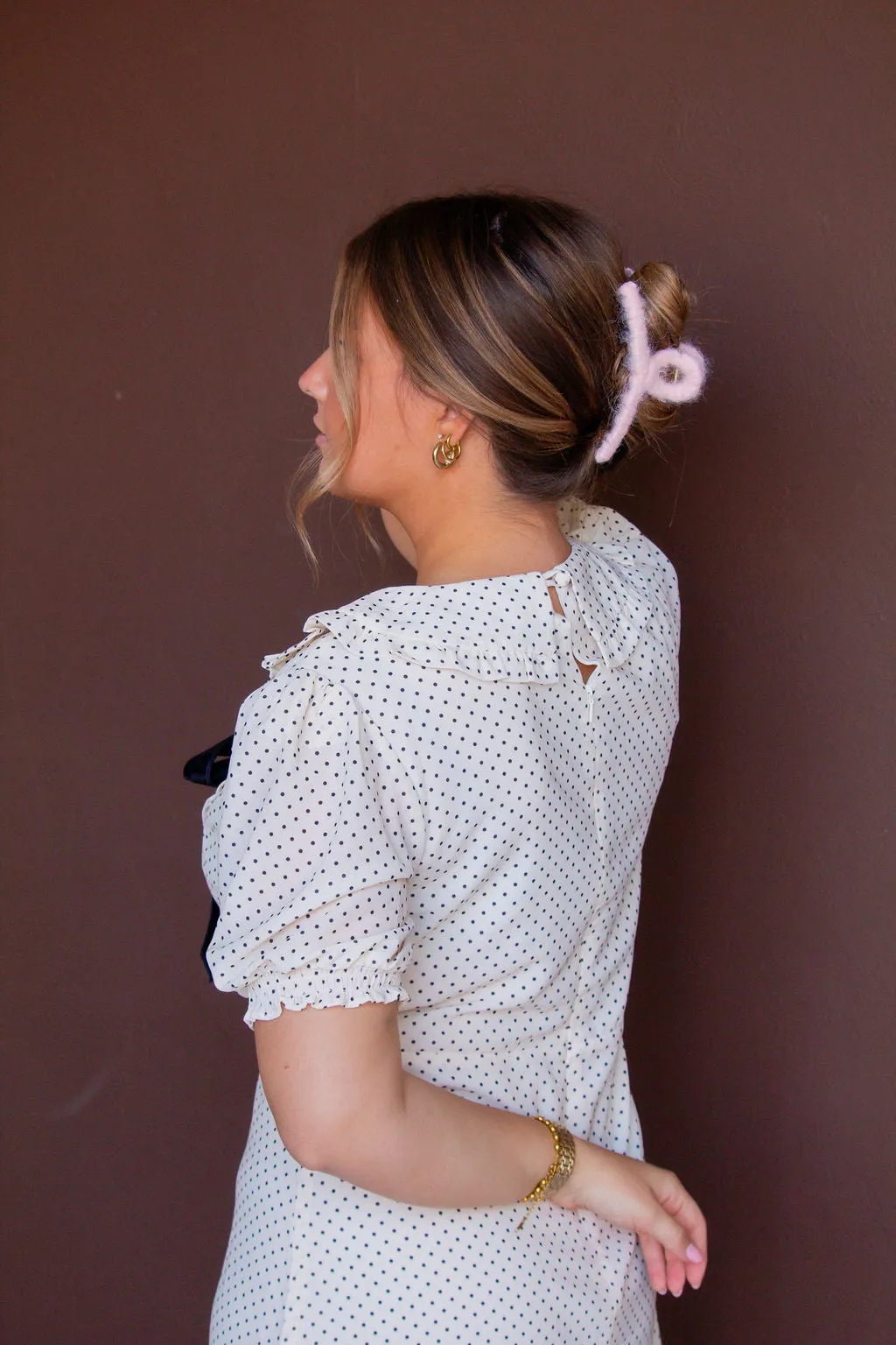Bubblegum Pink Knit Claw Clip Andi