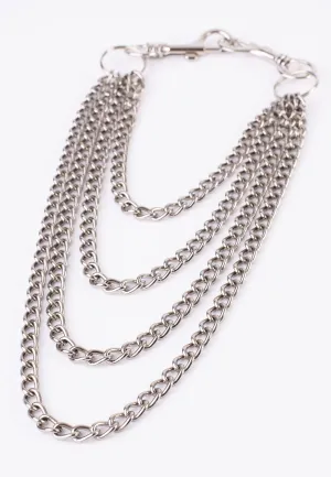 Bullet69 - 4 Row Metal W 2 Large Rings - Jeans Chain
