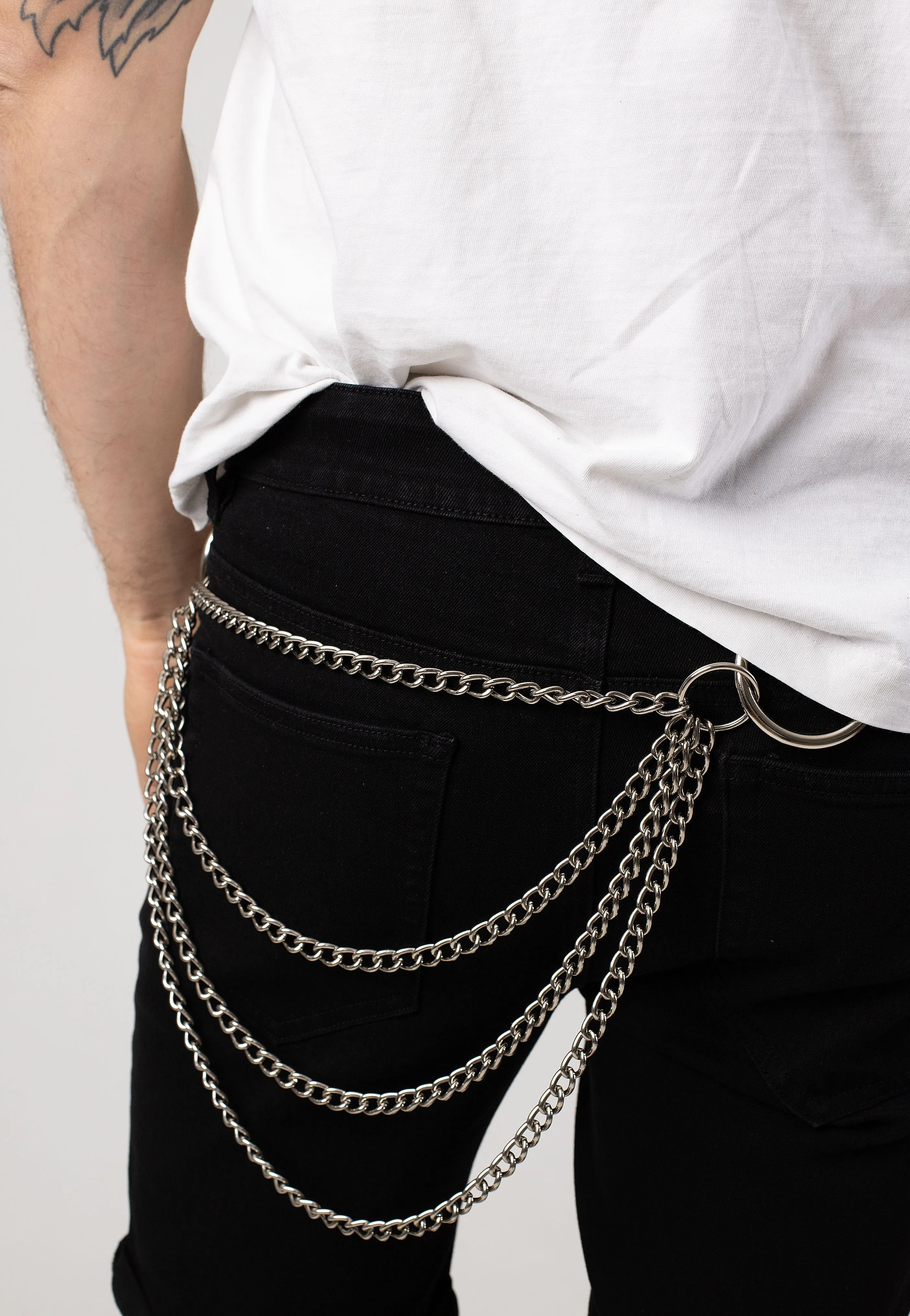 Bullet69 - 4 Row Metal W 2 Large Rings - Jeans Chain