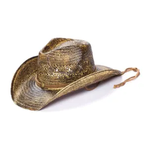 California Hat Co Toyo Straw Vented Hat With Chin Strap