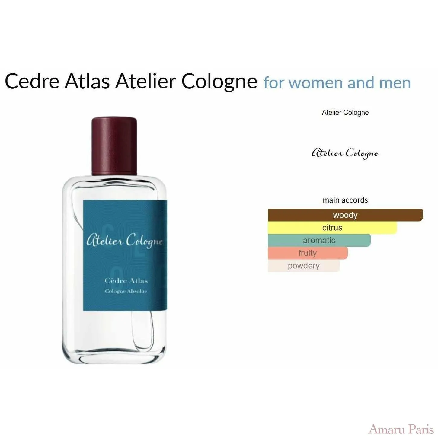 Cedre Atlas Atelier Cologne for women and men Decant Samples