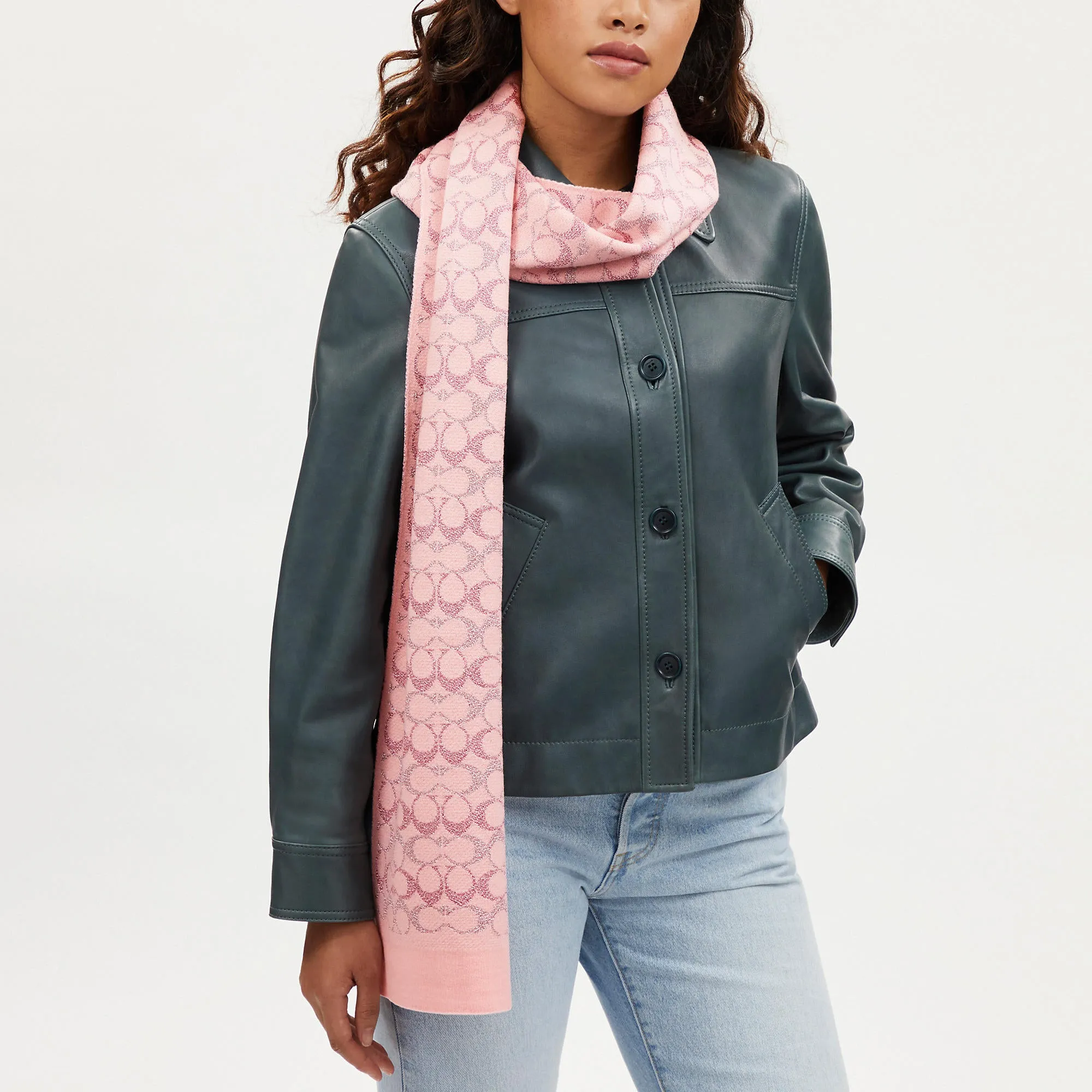 Coach Outlet Signature Metallic Knit Scarf
