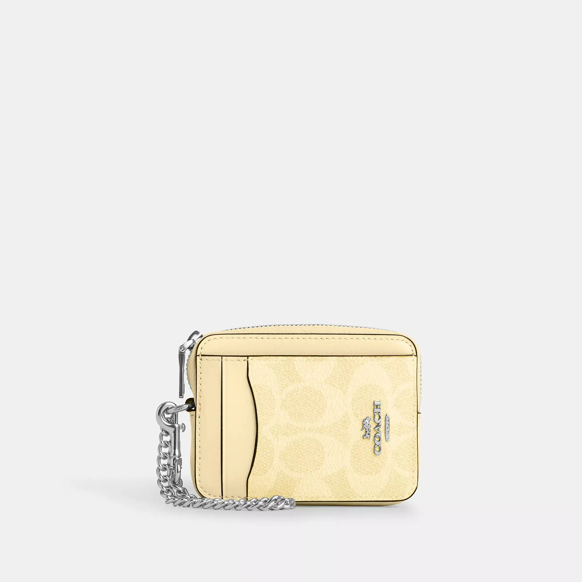Coach Outlet Zip Card Case In Signature Canvas