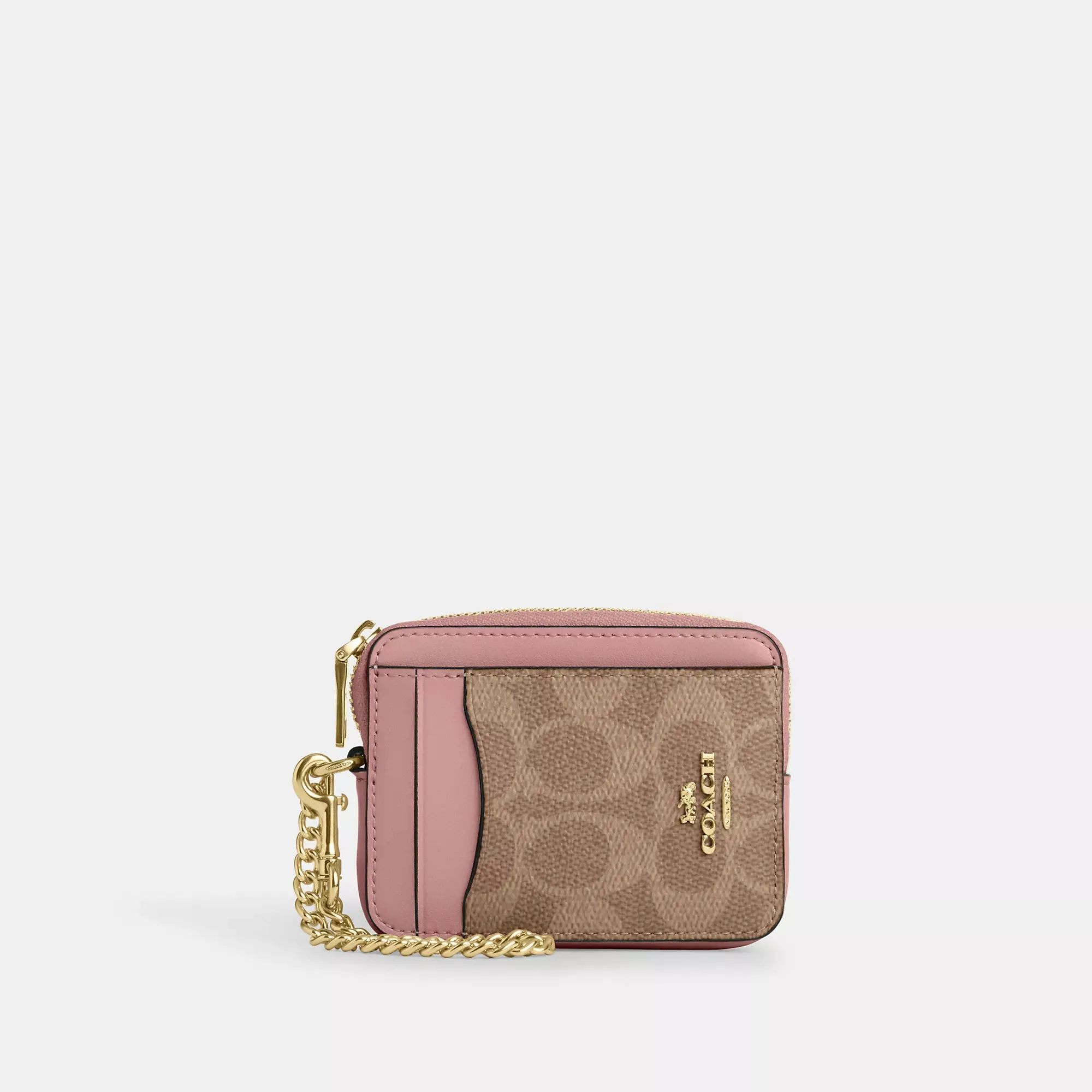 Coach Outlet Zip Card Case In Signature Canvas