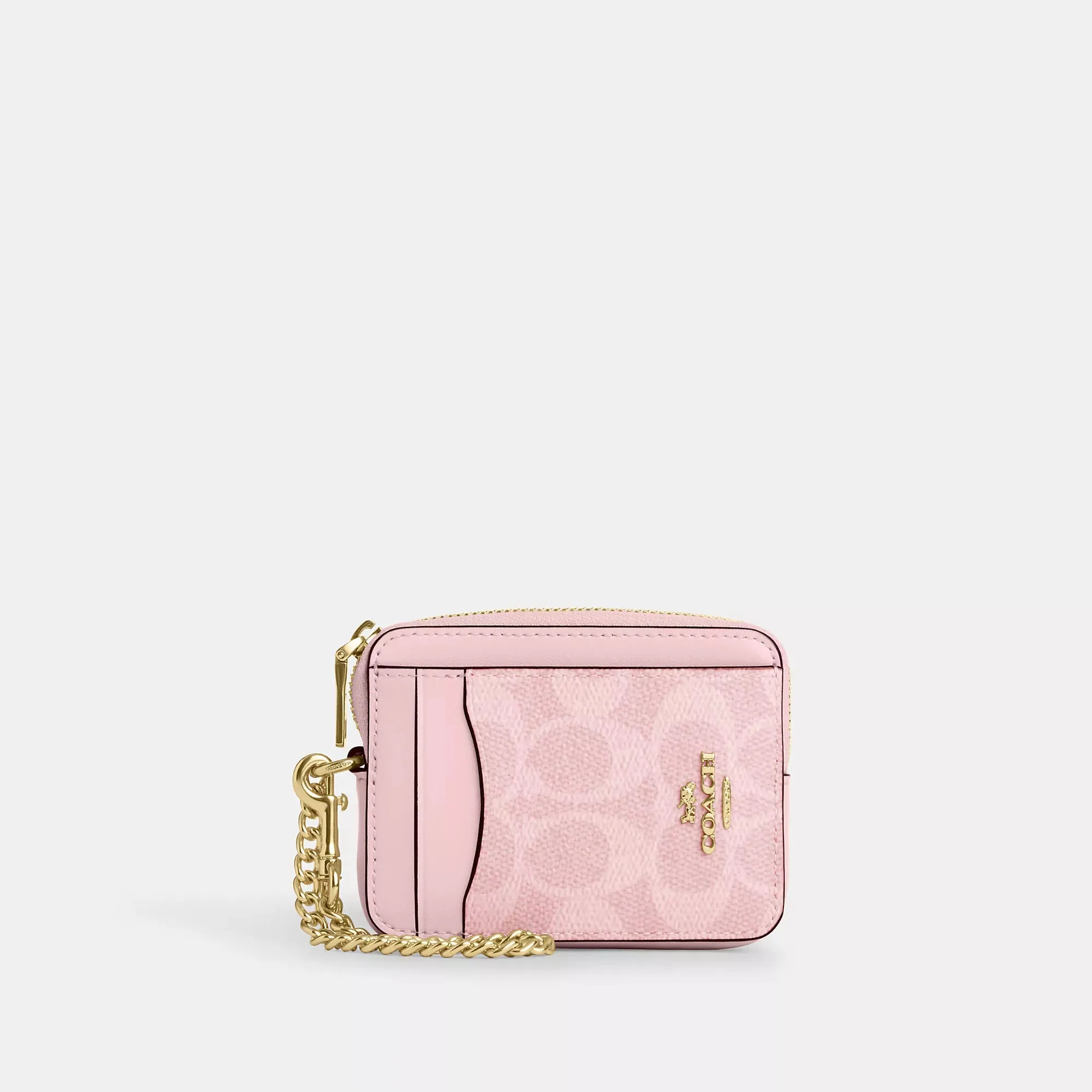 Coach Outlet Zip Card Case In Signature Canvas