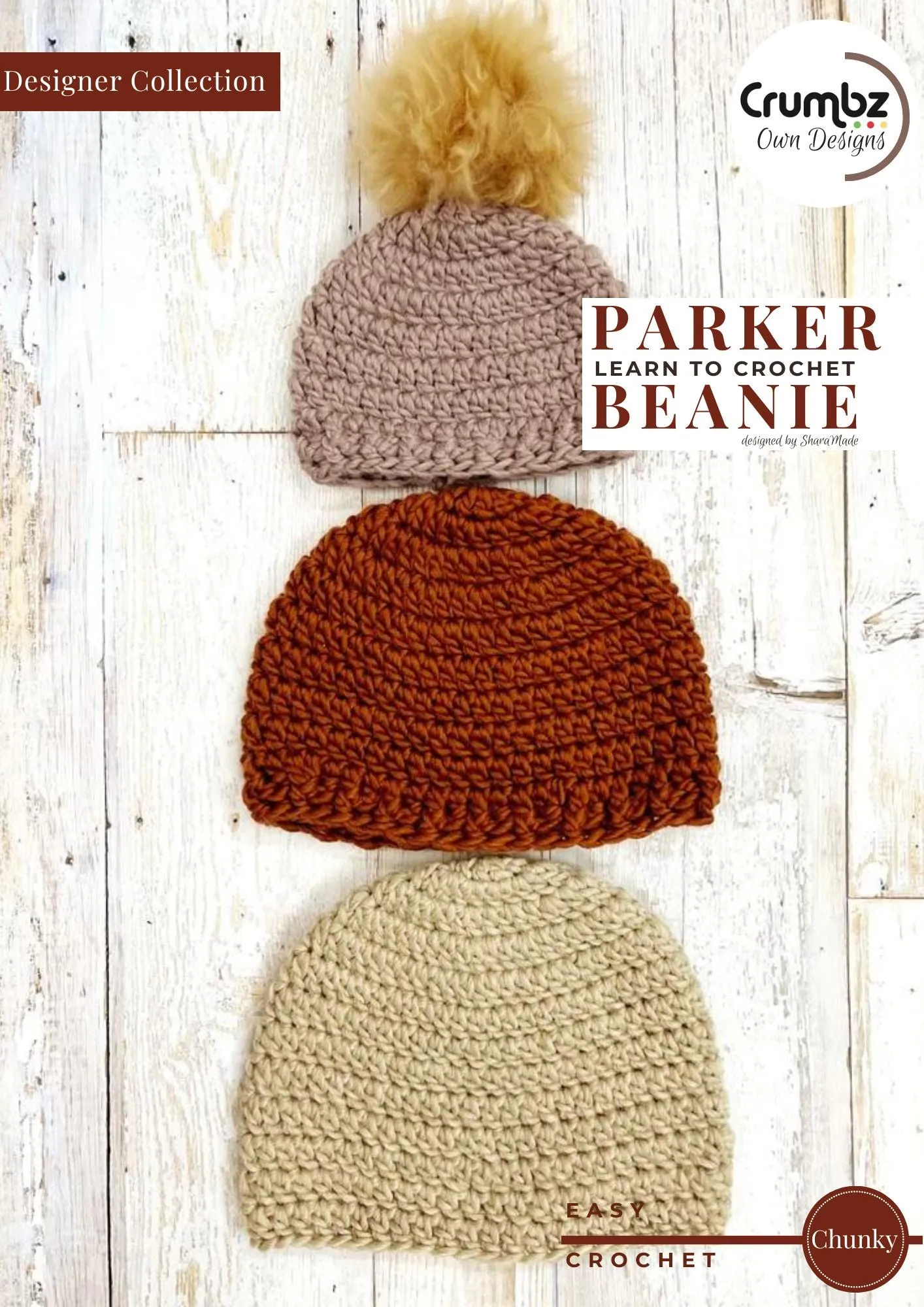 COD049 Parker Crochet Beanie (e-pattern   video tutorial)