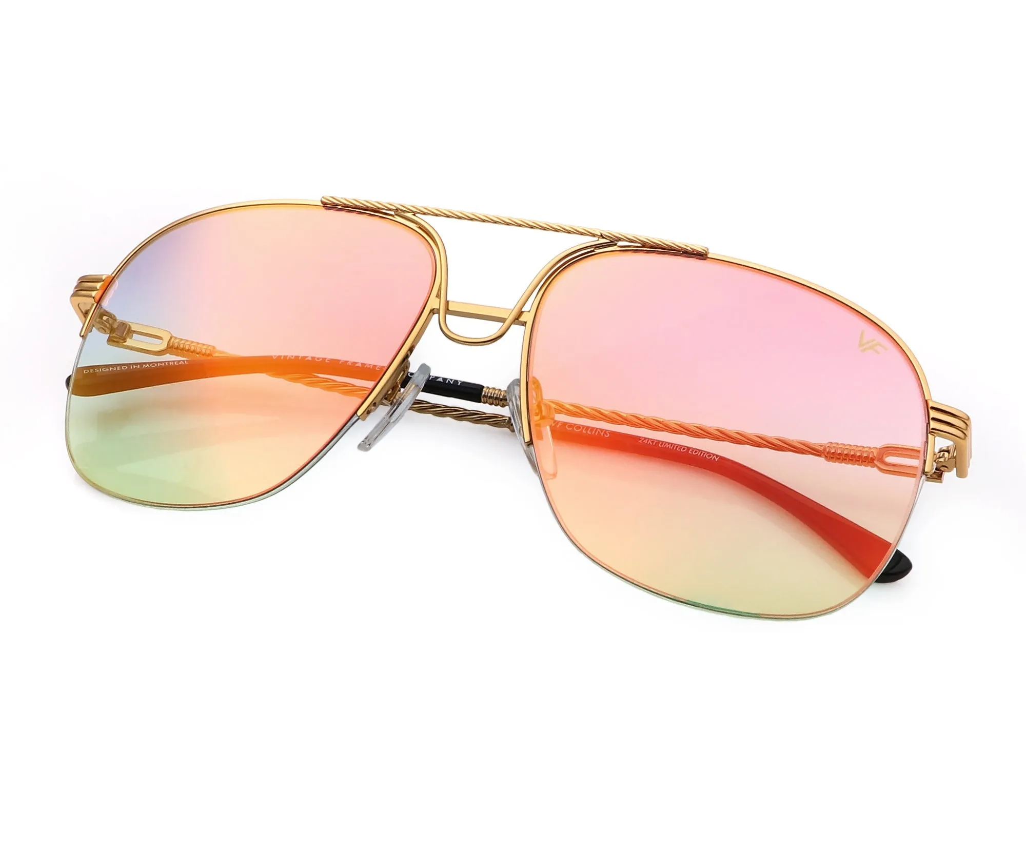 Collins Half Rim 24KT Gold