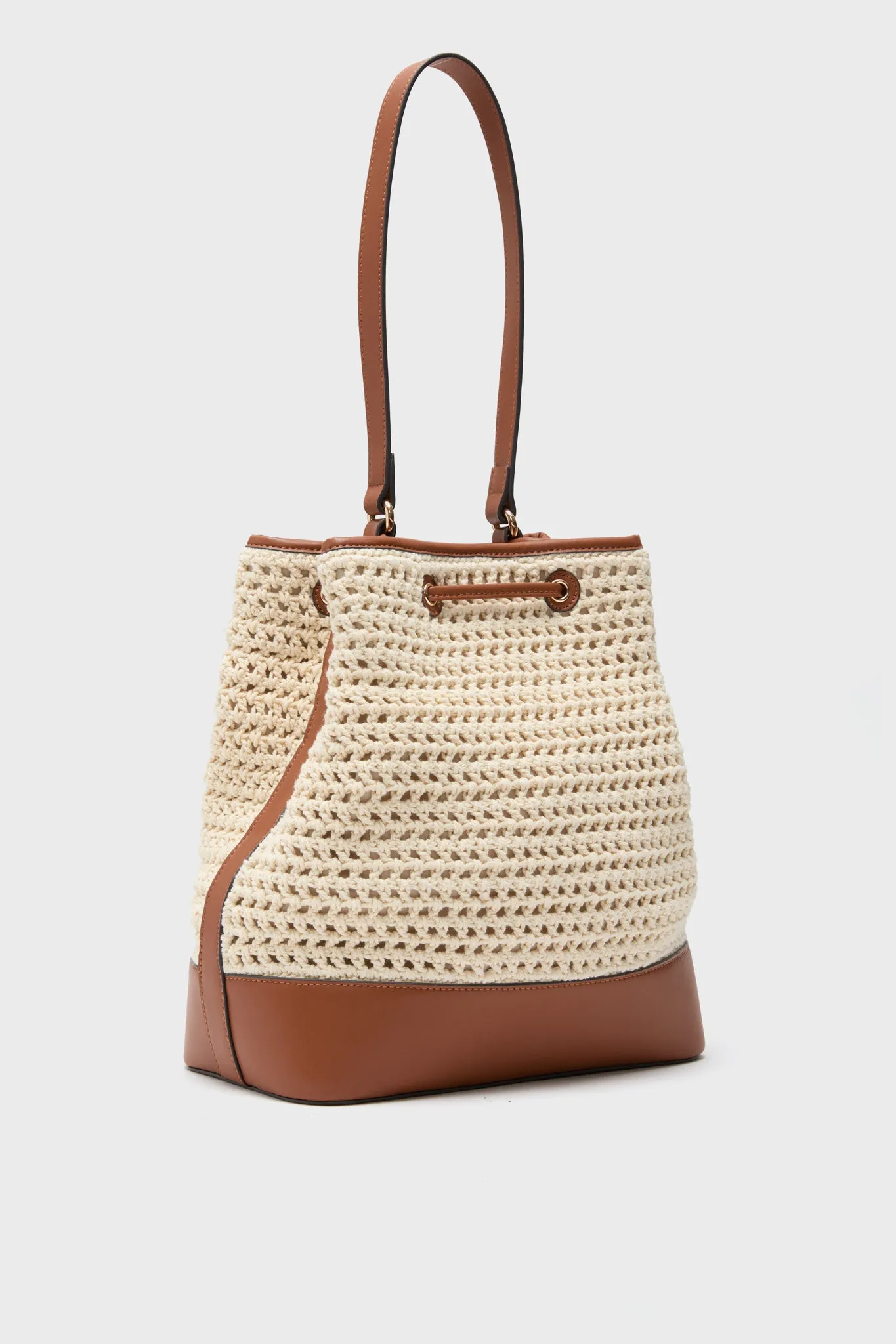 Cream Crochet Dakota Bucket Bag