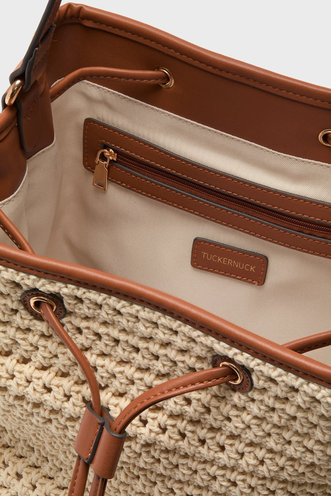 Cream Crochet Dakota Bucket Bag