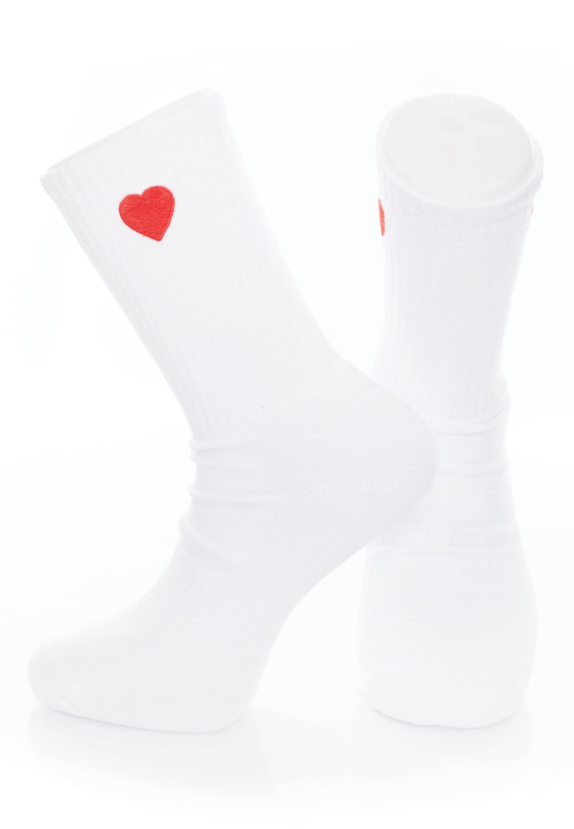 Dancitee - Heart Embroidery White - Socks
