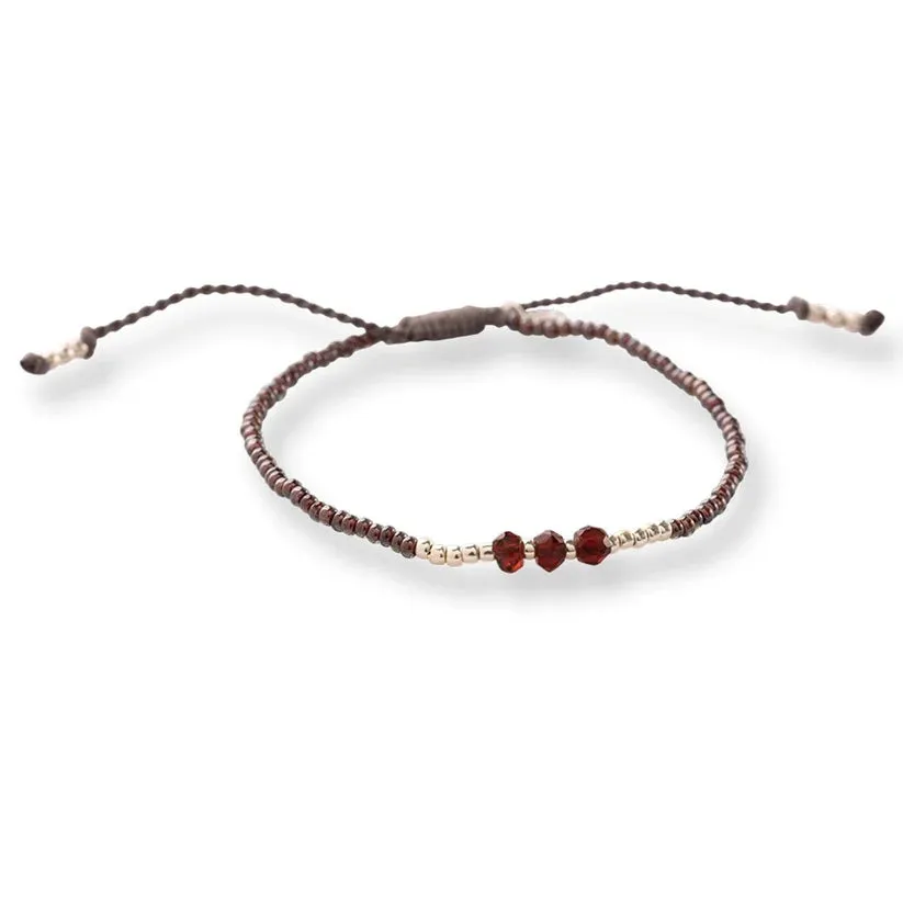 Decent Garnet Bracelet Silver Coloured