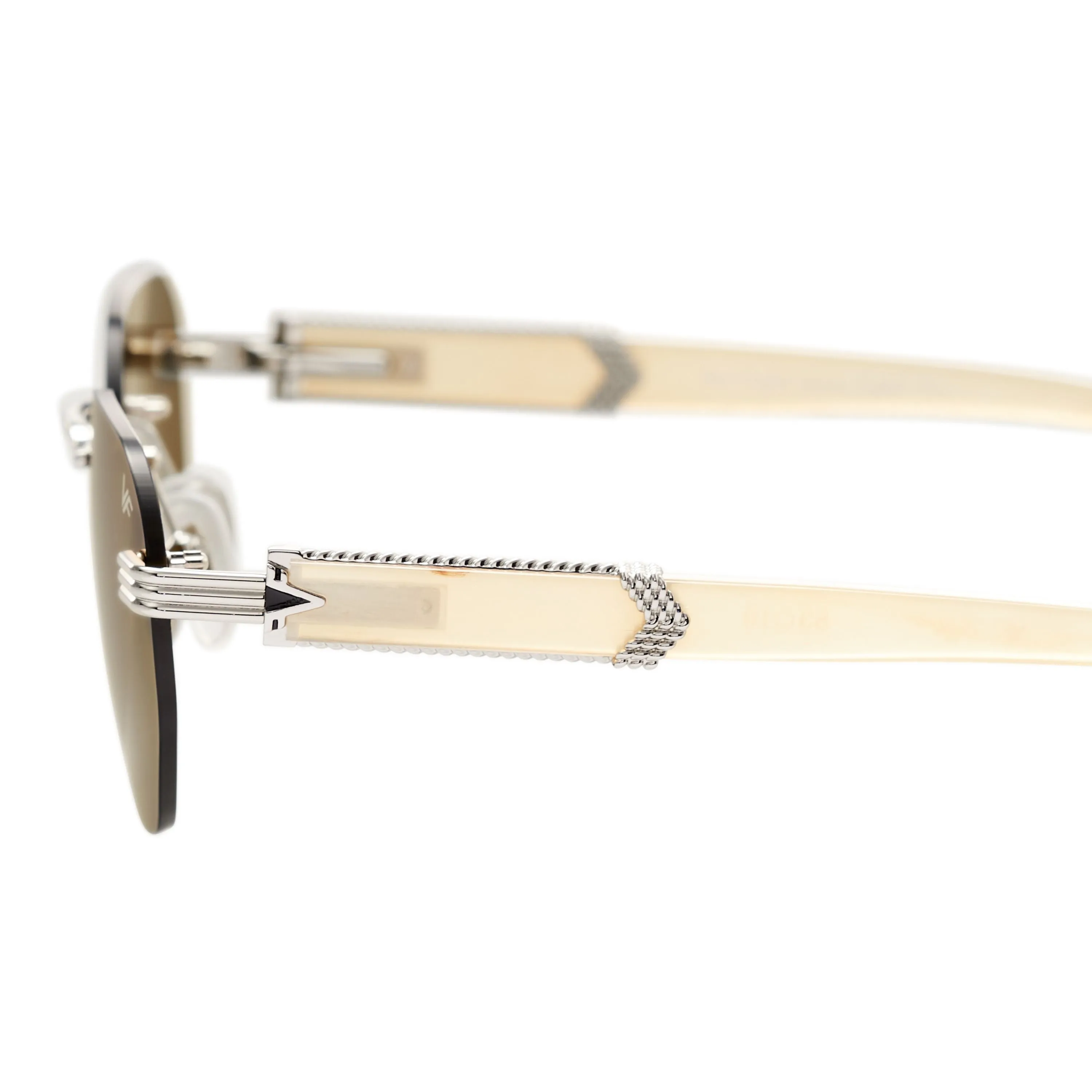 Detroit Player Buffs Rimless Ivory Buffalo Horn 24KT White Gold