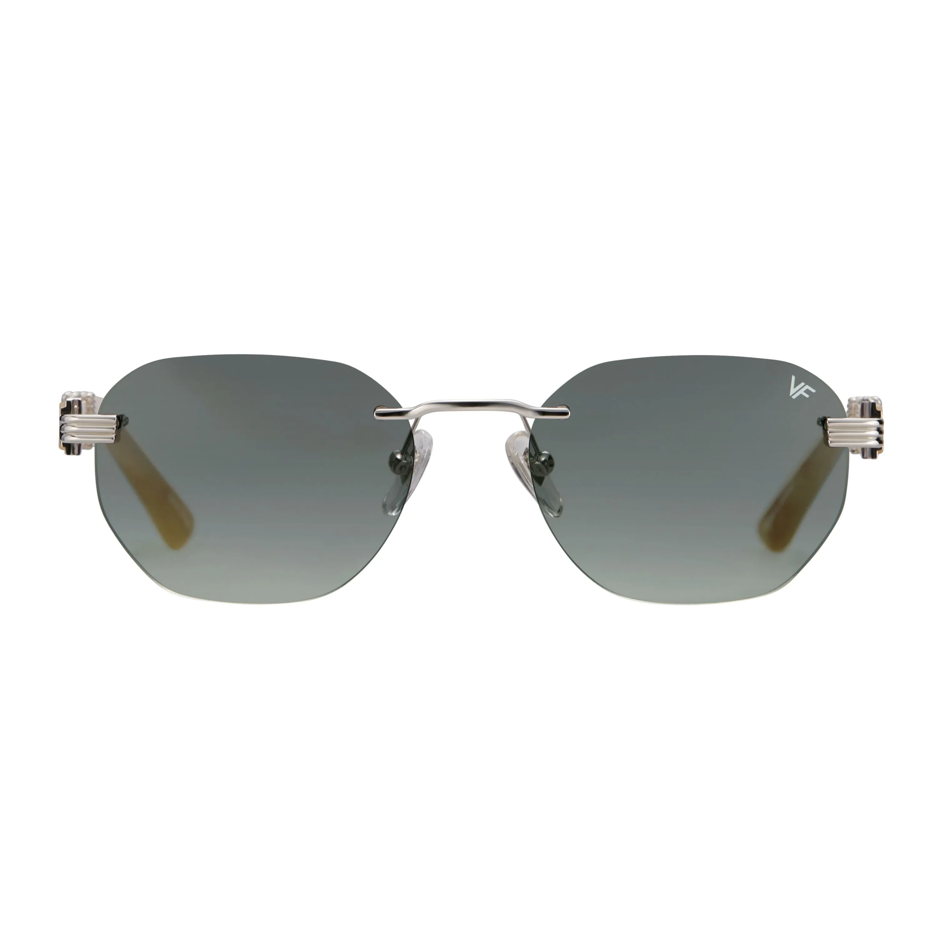 Detroit Player Buffs Rimless Ivory Buffalo Horn 24KT White Gold