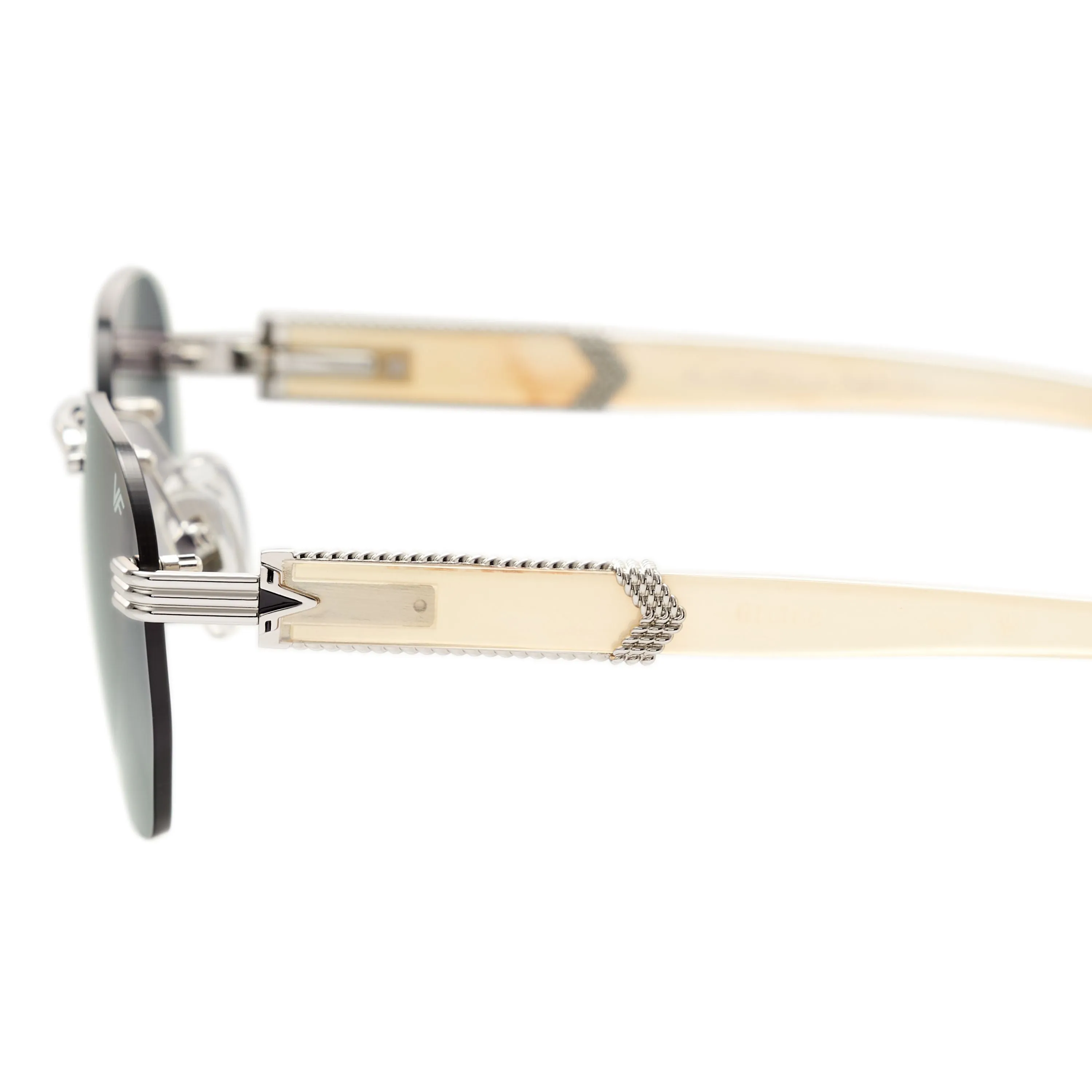 Detroit Player Buffs Rimless Ivory Buffalo Horn 24KT White Gold