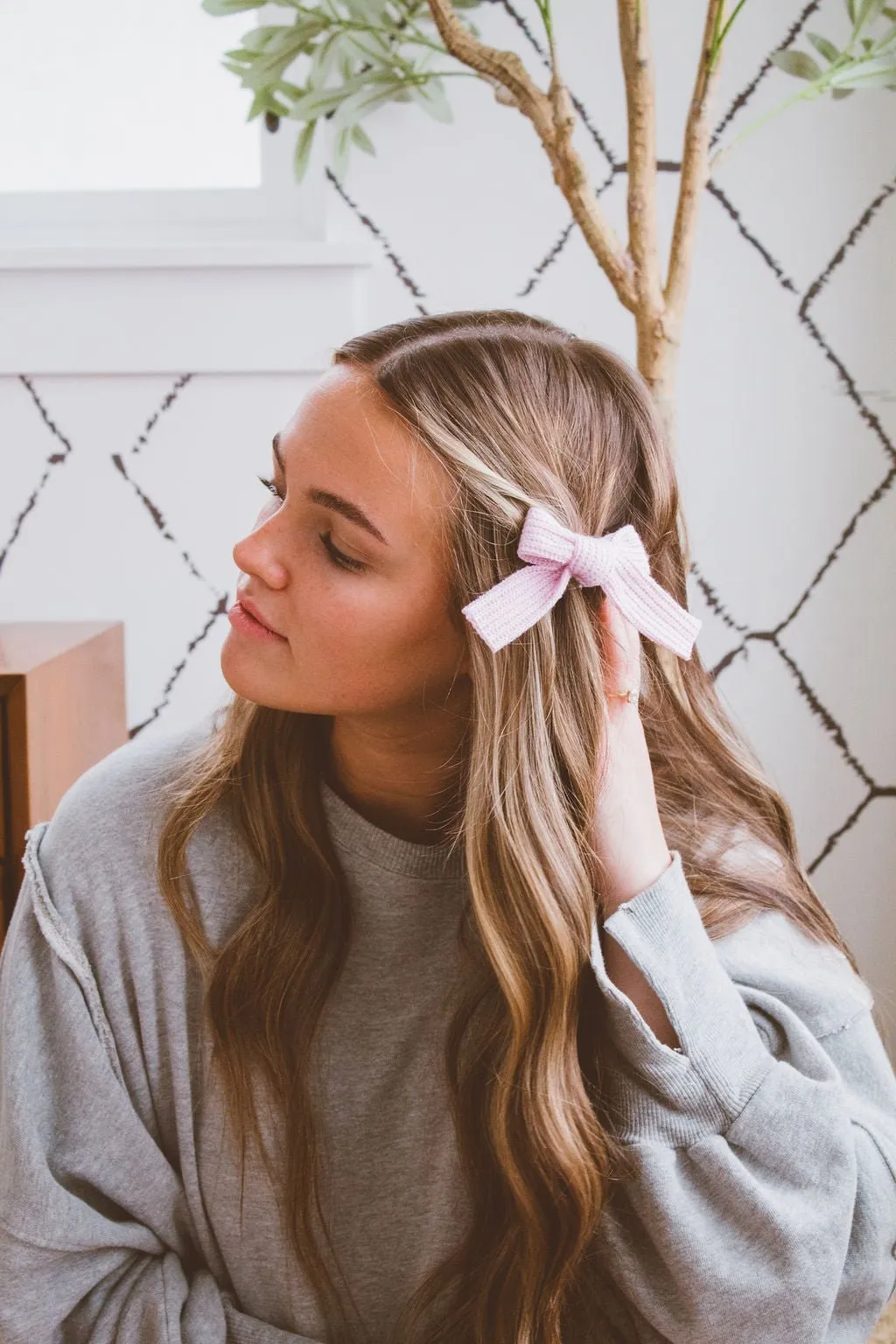 Ellie Knit Bow Clip Andi