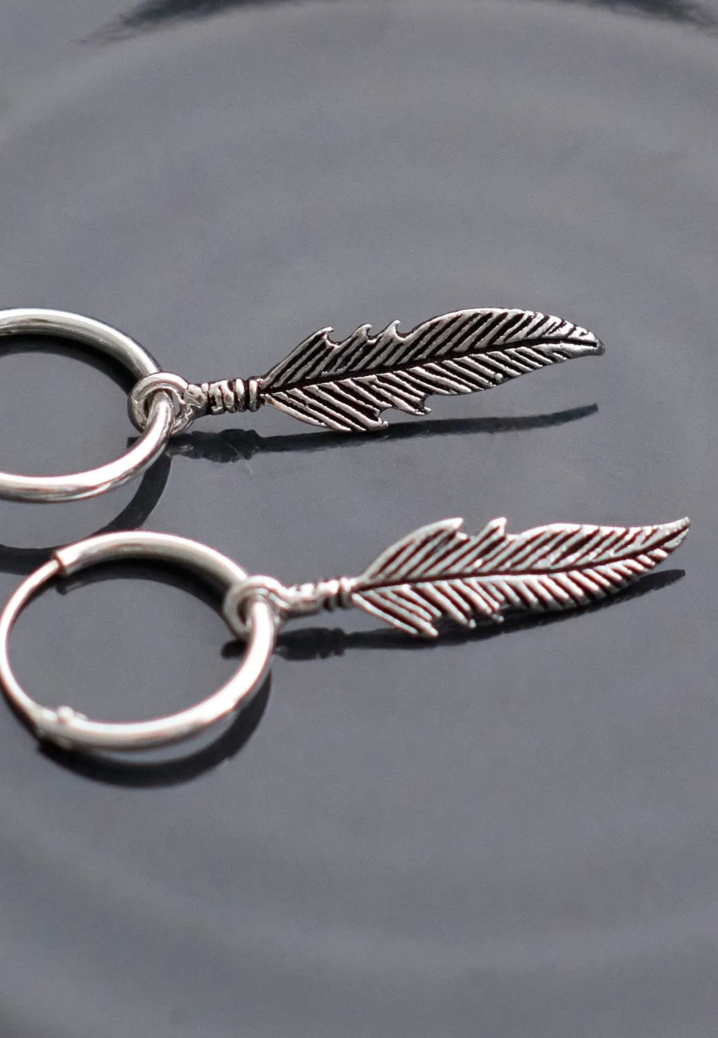 etNox - Große Feder Silver - Earrings
