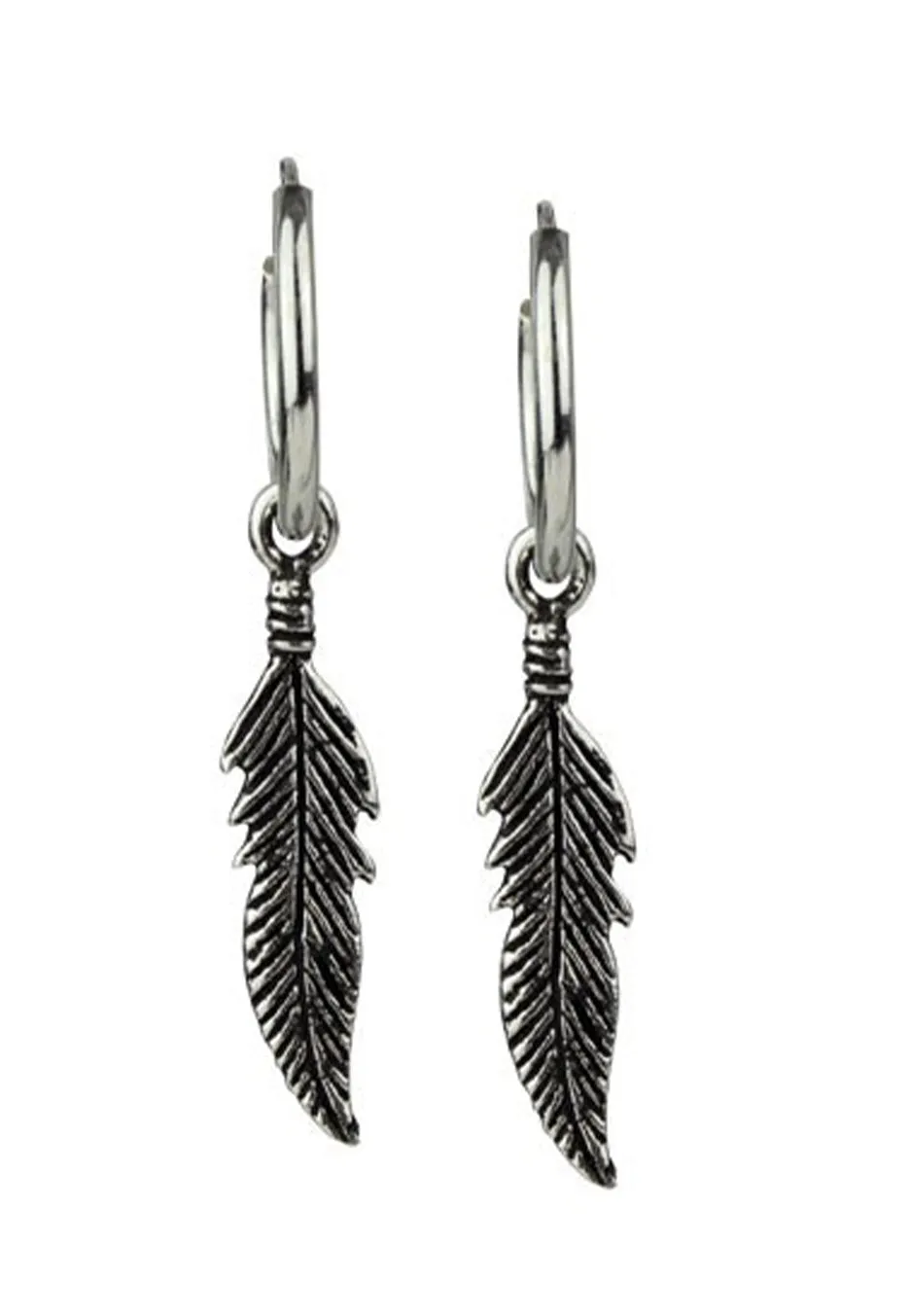etNox - Große Feder Silver - Earrings