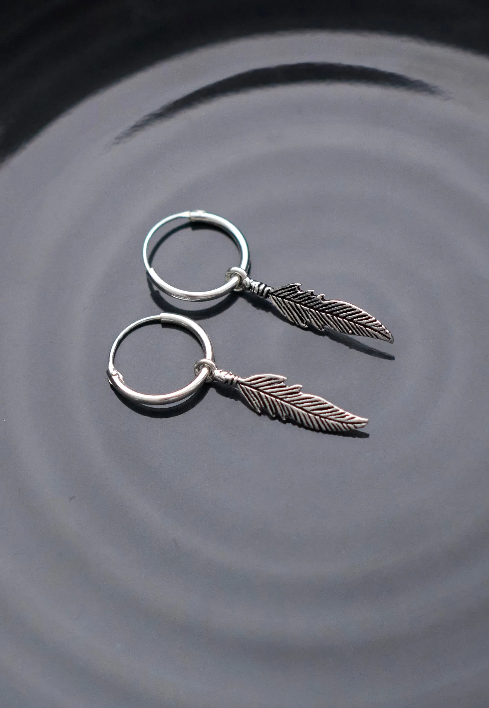 etNox - Große Feder Silver - Earrings