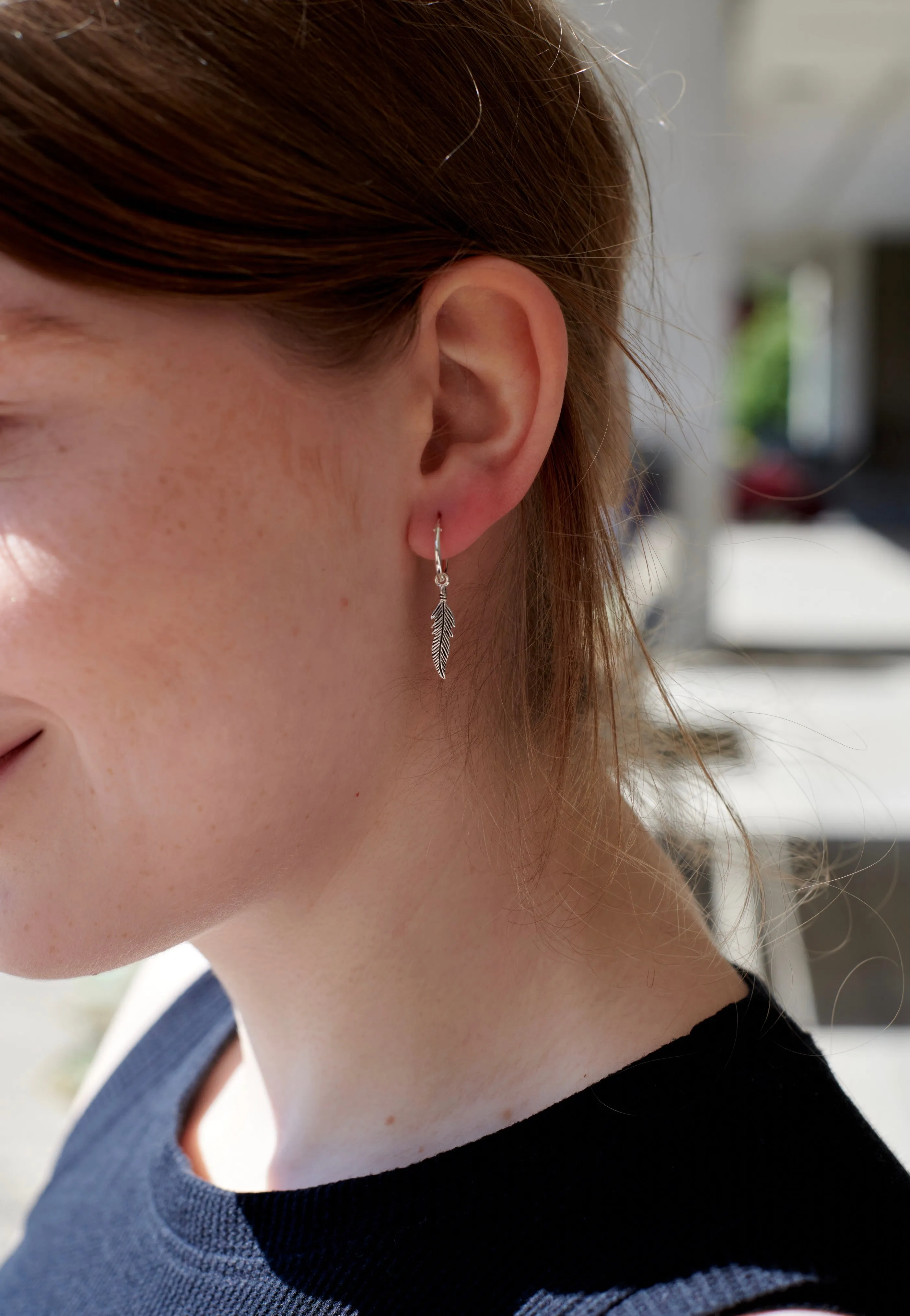 etNox - Große Feder Silver - Earrings