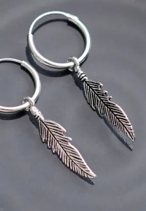 etNox - Große Feder Silver - Earrings