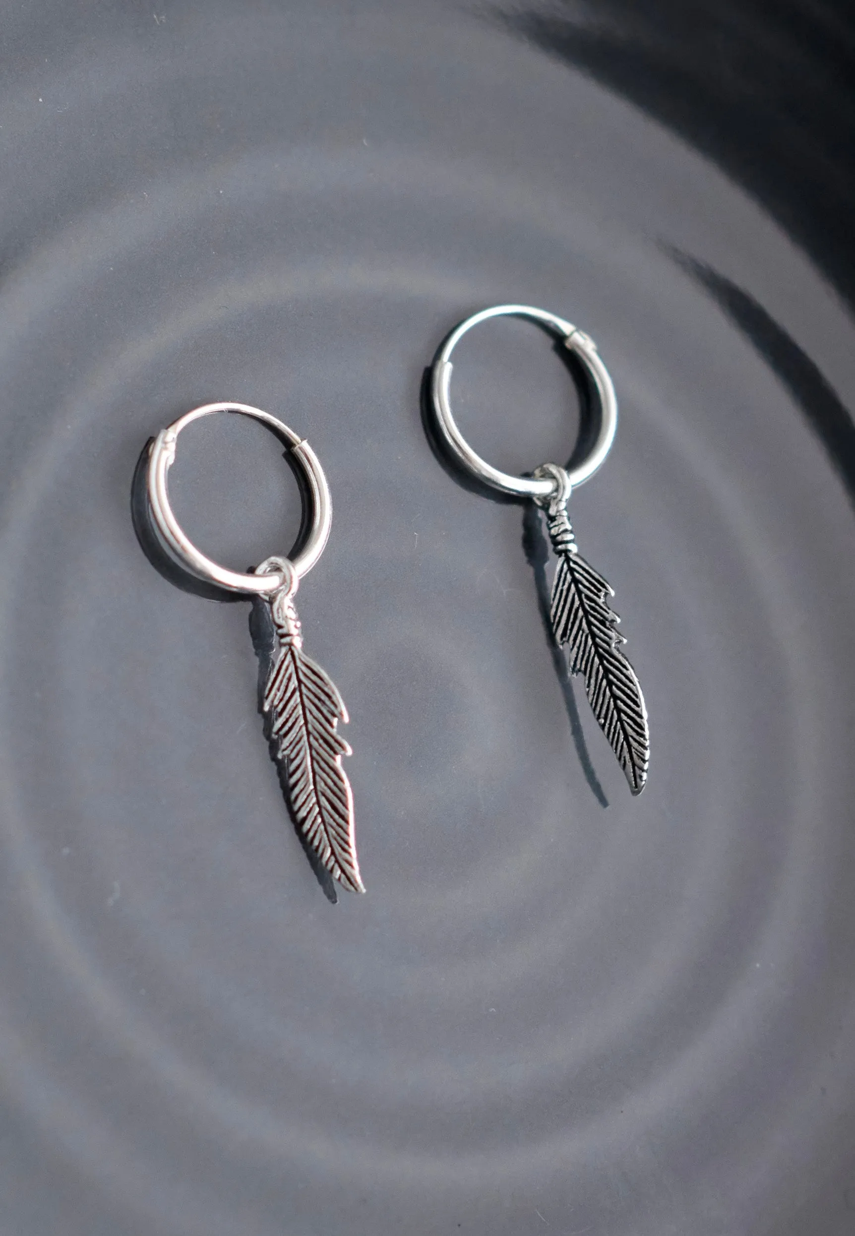 etNox - Große Feder Silver - Earrings