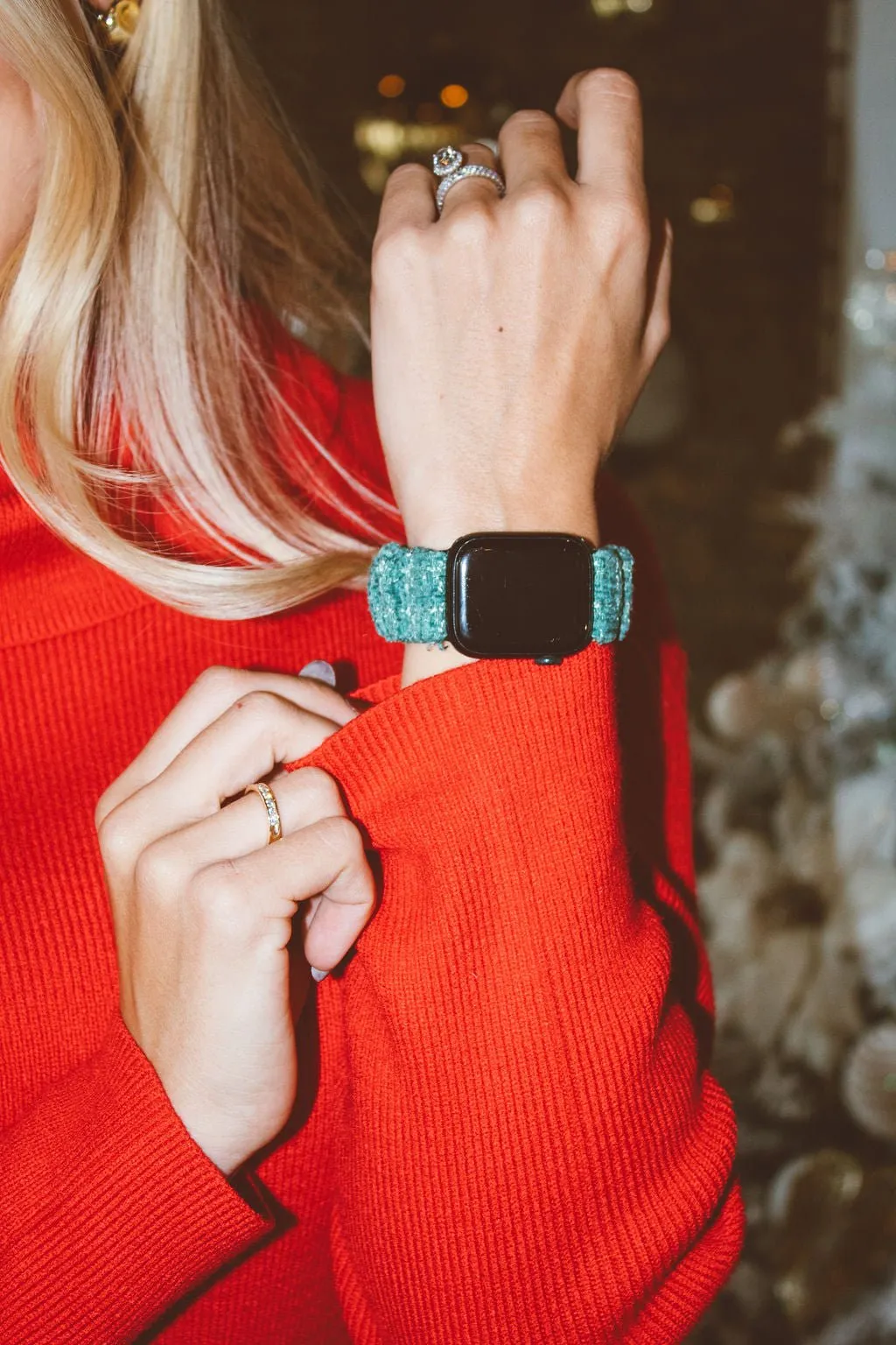 Green Knit Scrunchie Apple Watchband Andi