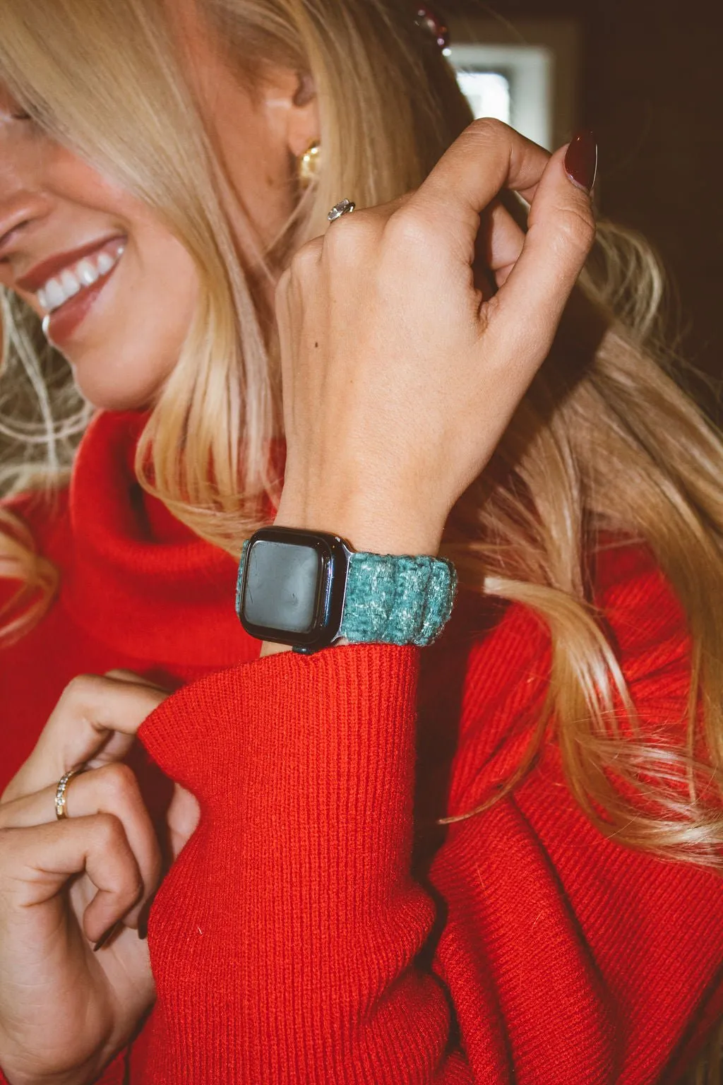 Green Knit Scrunchie Apple Watchband Andi