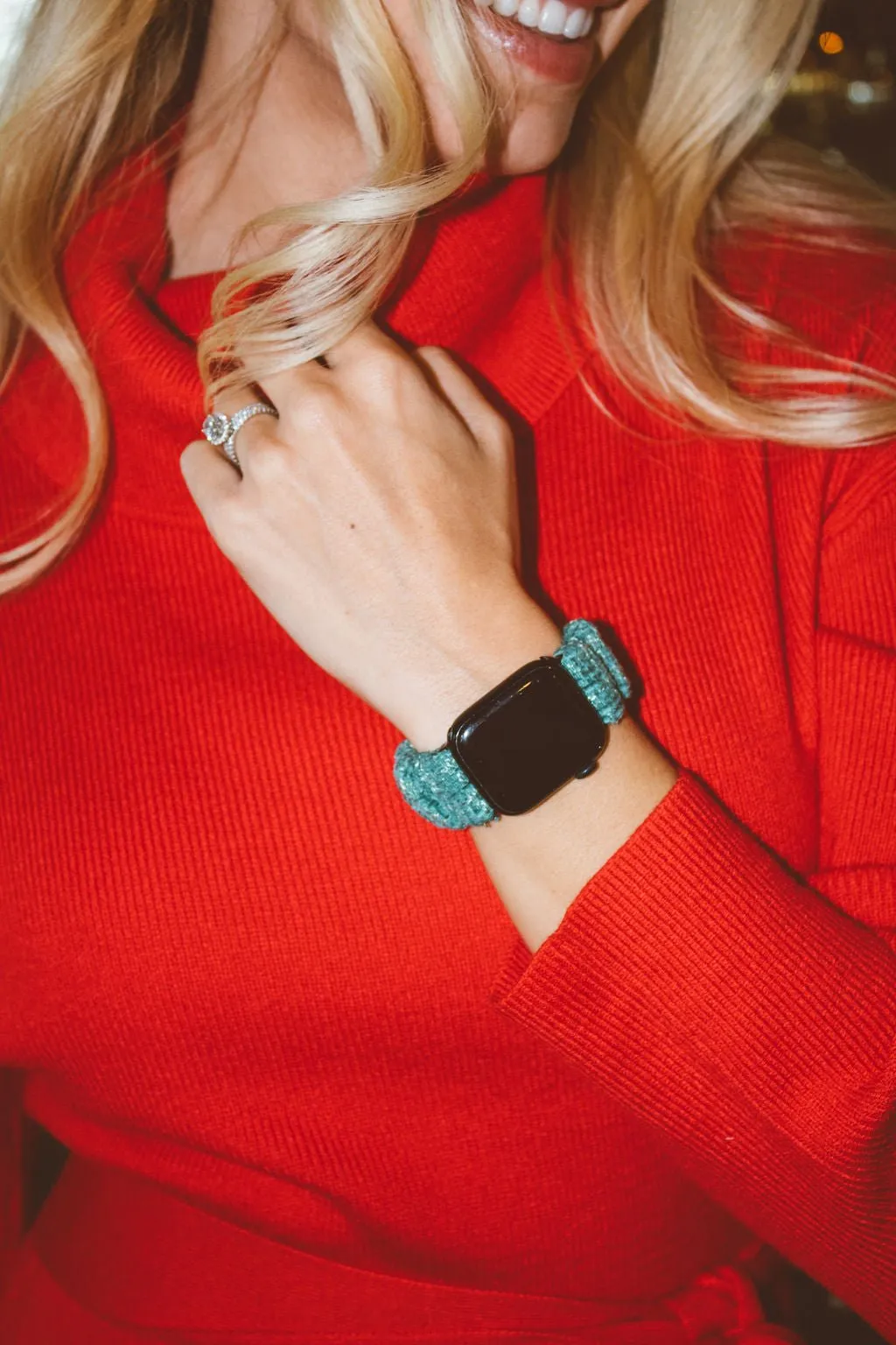 Green Knit Scrunchie Apple Watchband Andi
