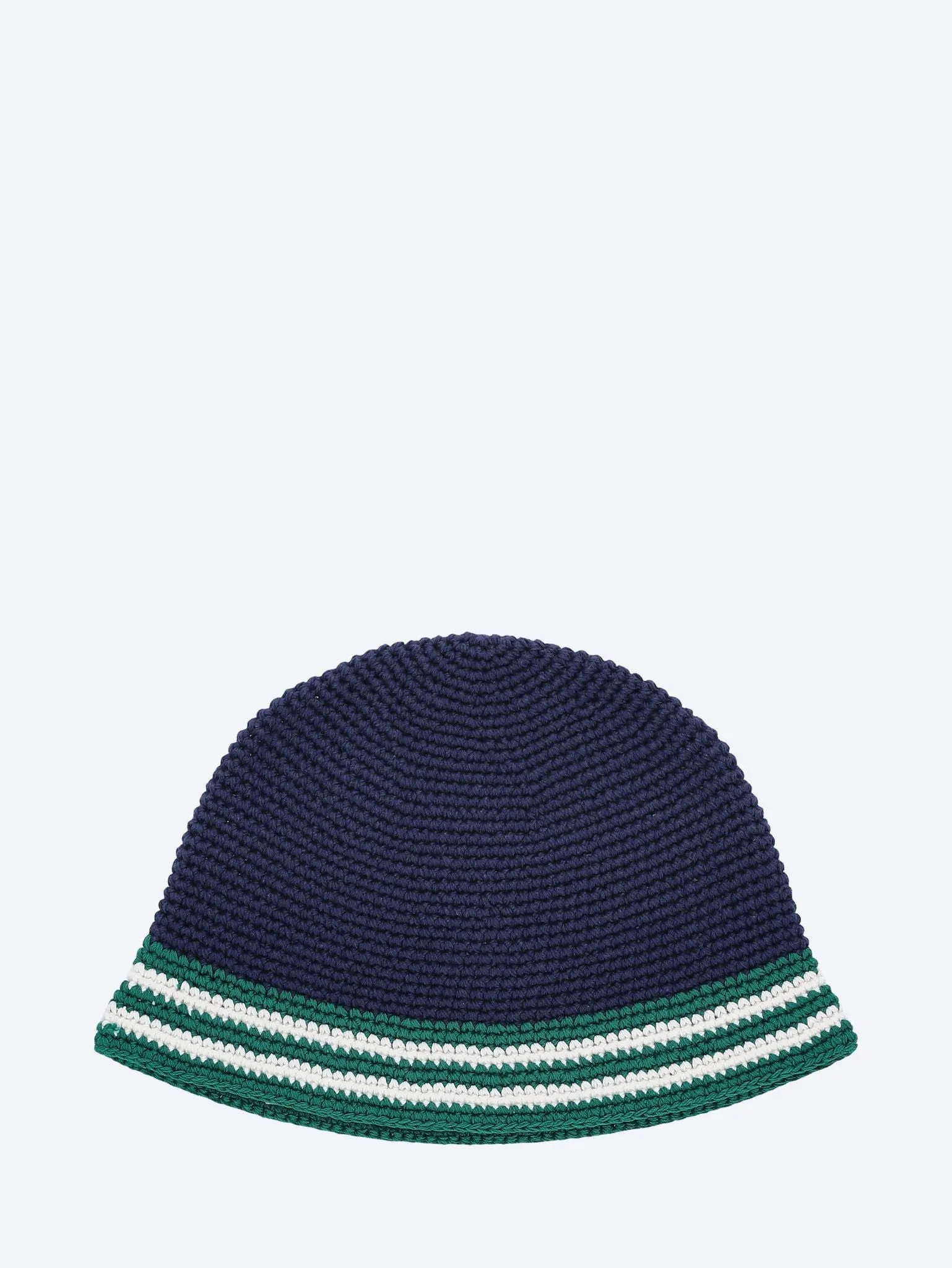 Green stripe crochet hat