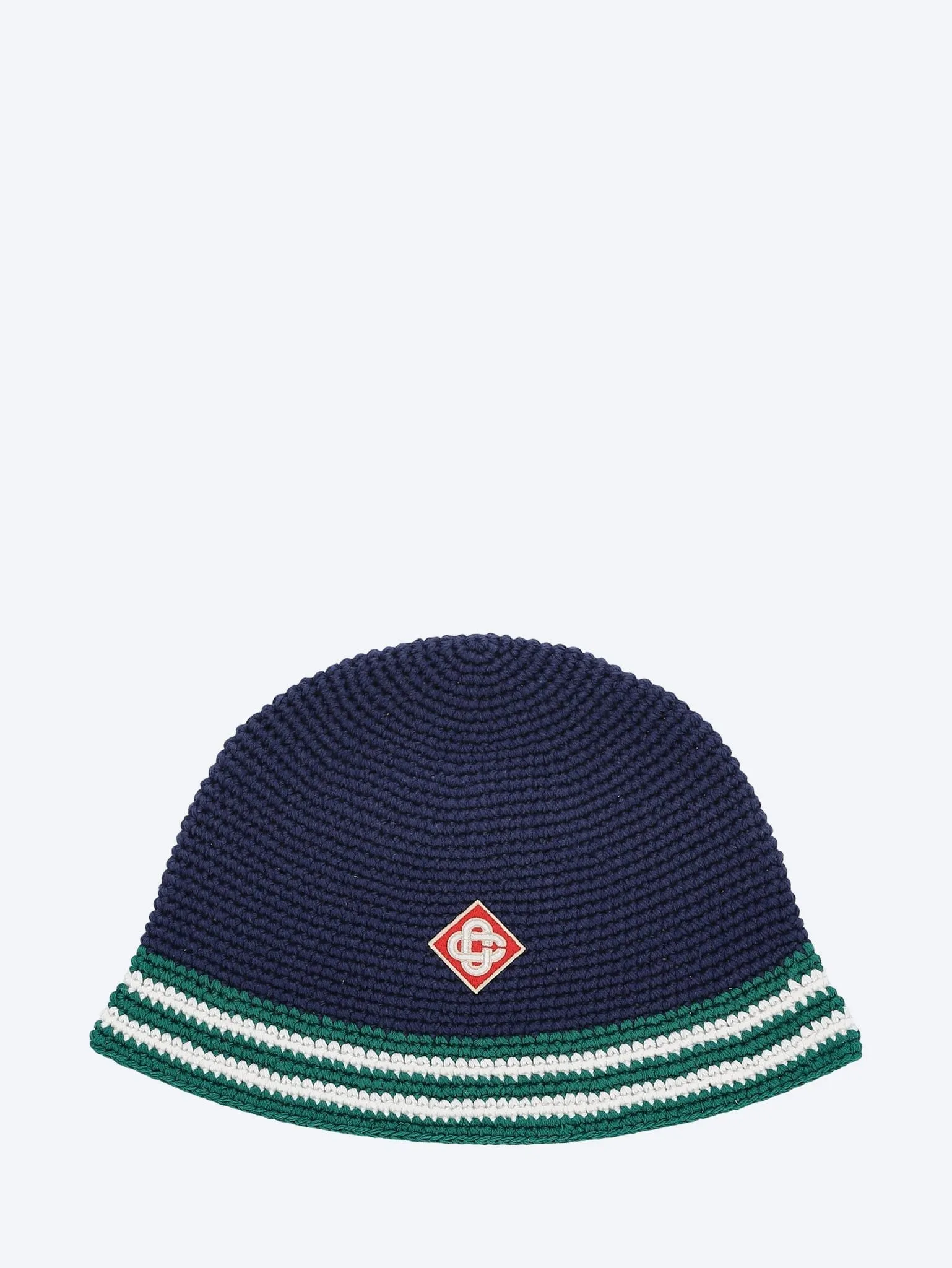 Green stripe crochet hat