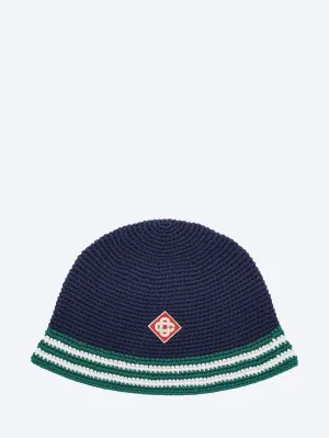 Green stripe crochet hat