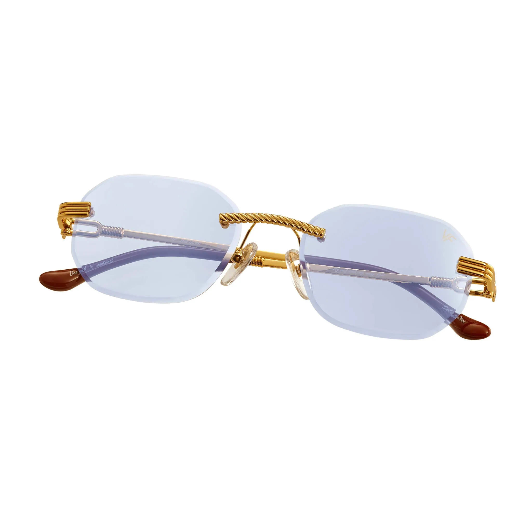 Hustler Rimless Drill Mount 24KT Gold