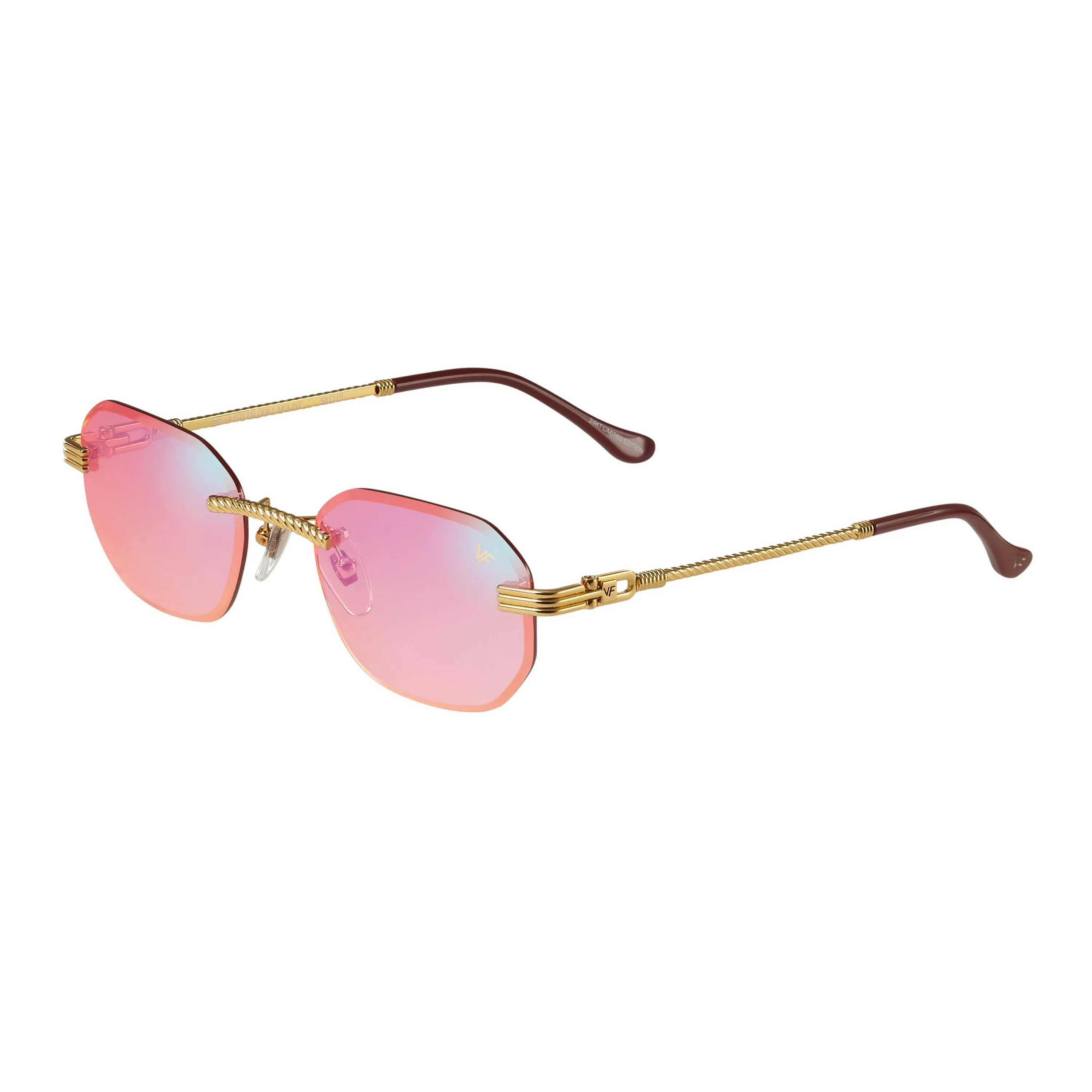 Hustler Rimless Drill Mount 24KT Gold