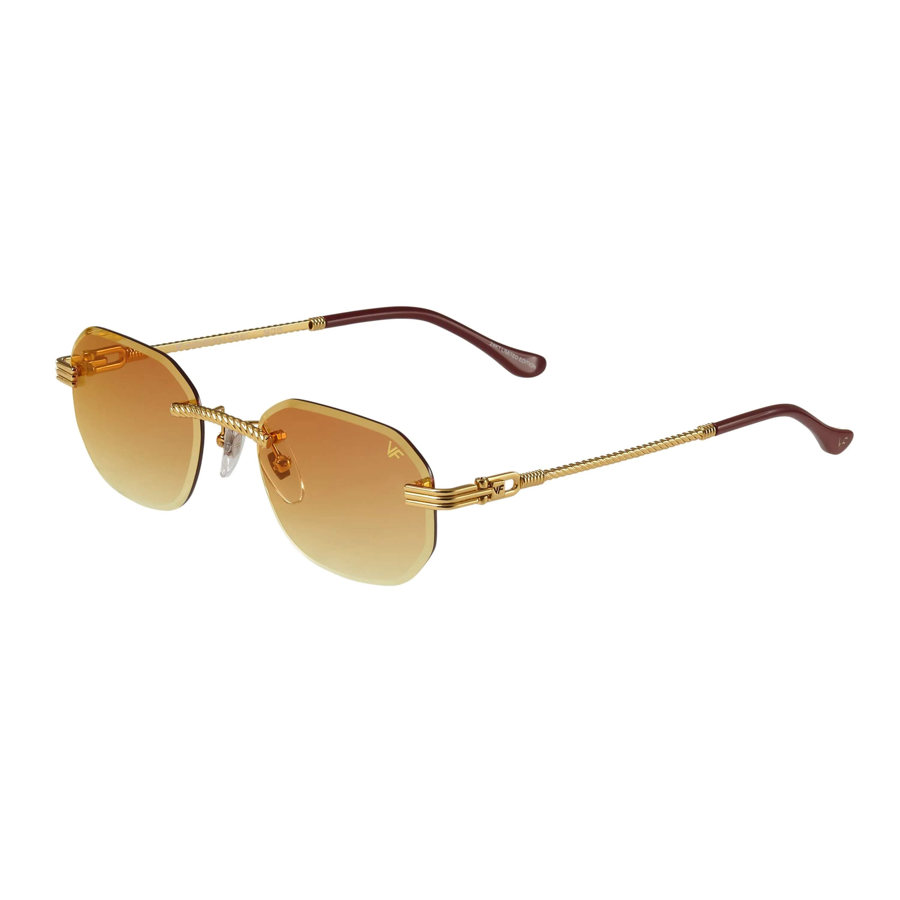 Hustler Rimless Drill Mount 24KT Gold
